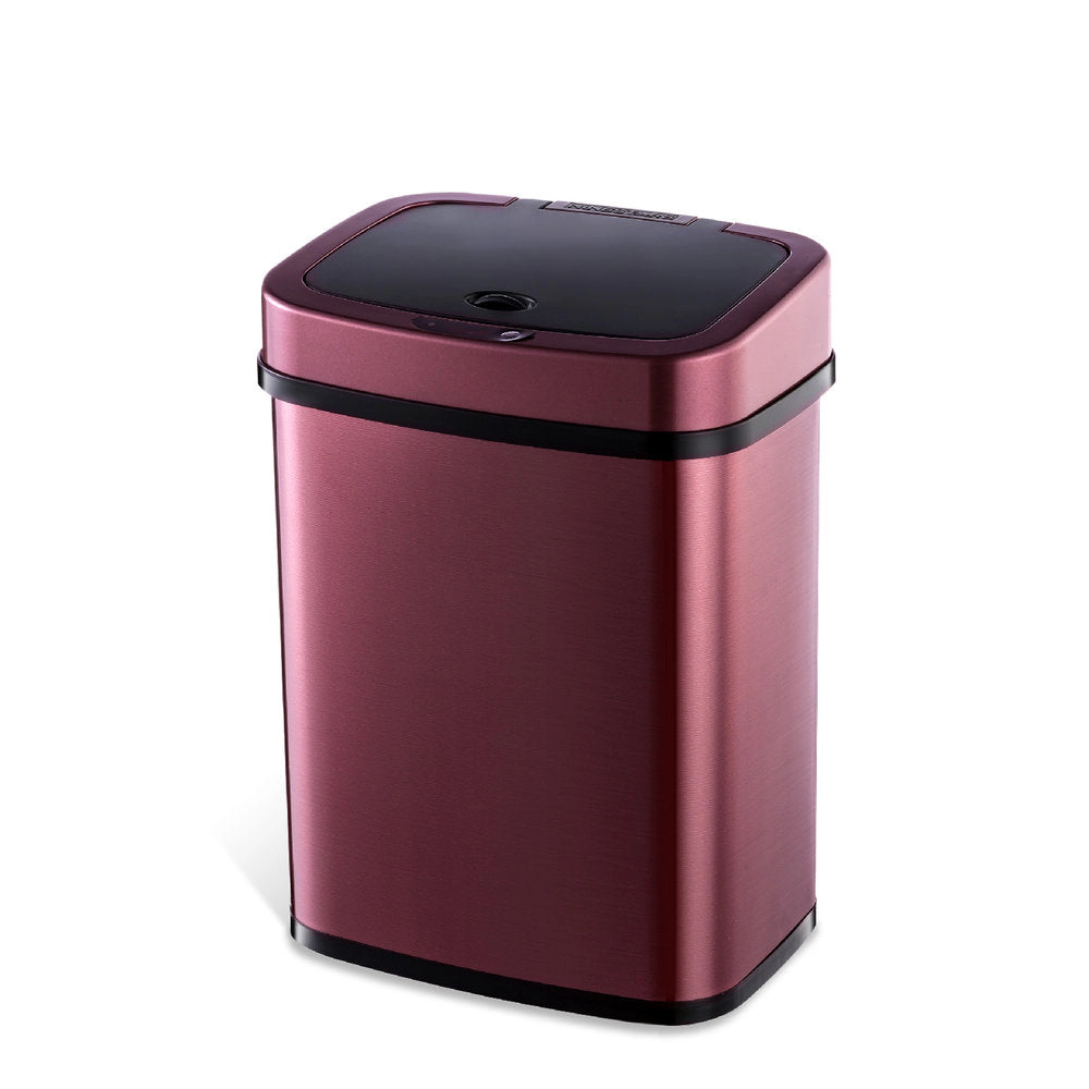 Ninestars Rectangular 3.2-Gallon Stainless Steel Motion Sensor Trash Can