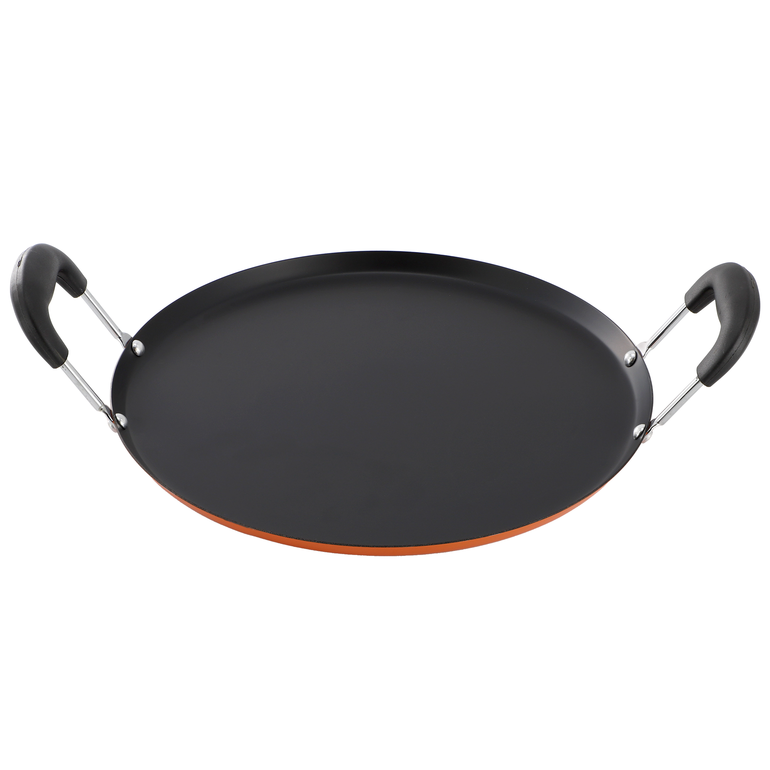 Gibson Home Reinosa 11 Inch Round Nonstick Carbon Steel Comal Pan in Orange
