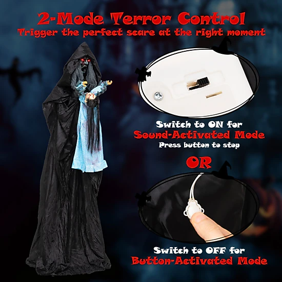 SUGIFT 7.2-ft Animated Halloween Soul Sucker Yard Decoration with ...