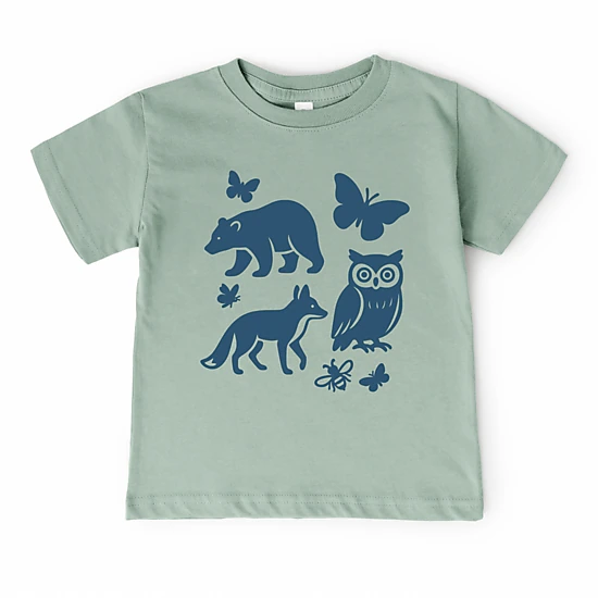 The Juniper Shop - Toddler Short Sleeve Graphic T-Shirt - Woodsy Animals