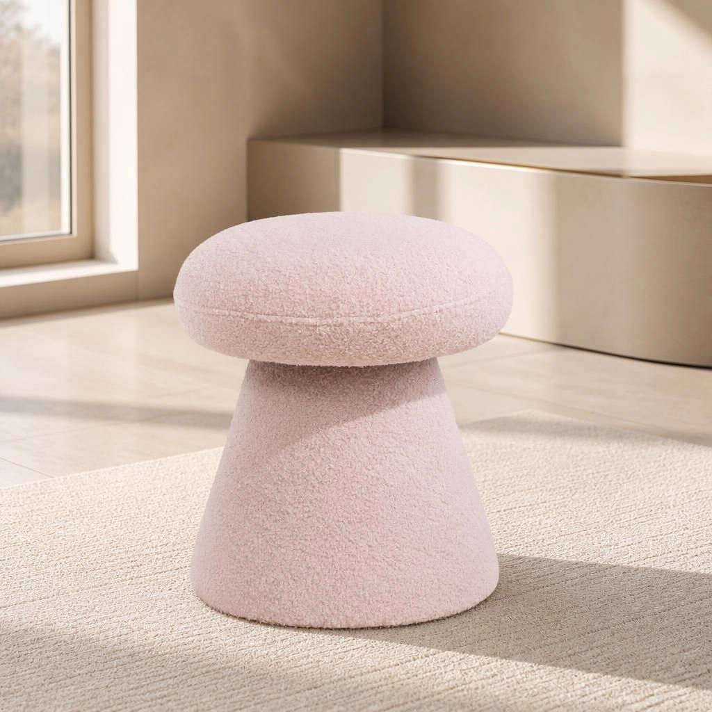 GOODSILO Soft Teddy Upholstered Ottoman Versatile Foot Stool