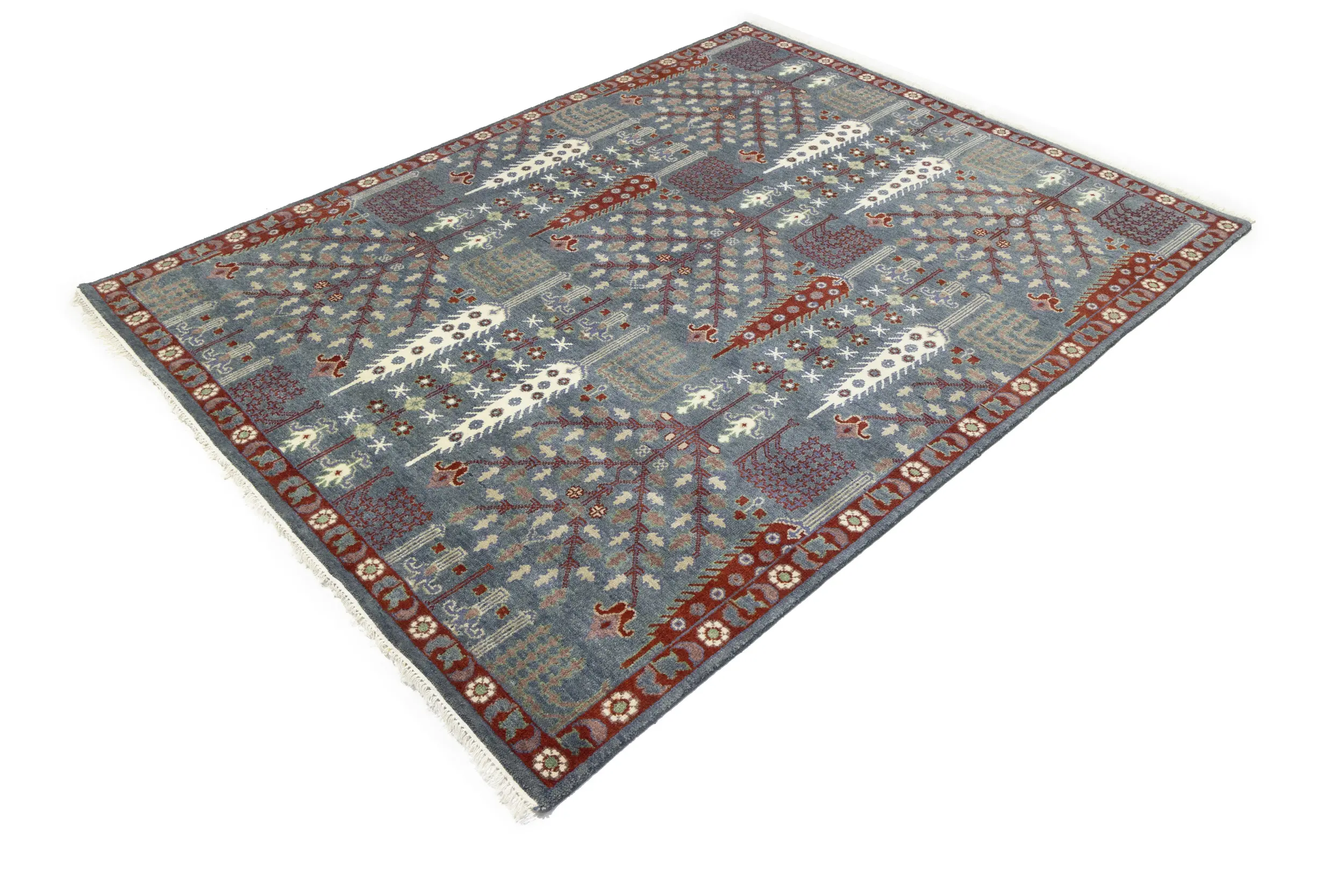 Magic Rugs Gray Floral 8X10 Tree of Life Chobi Oriental Rug