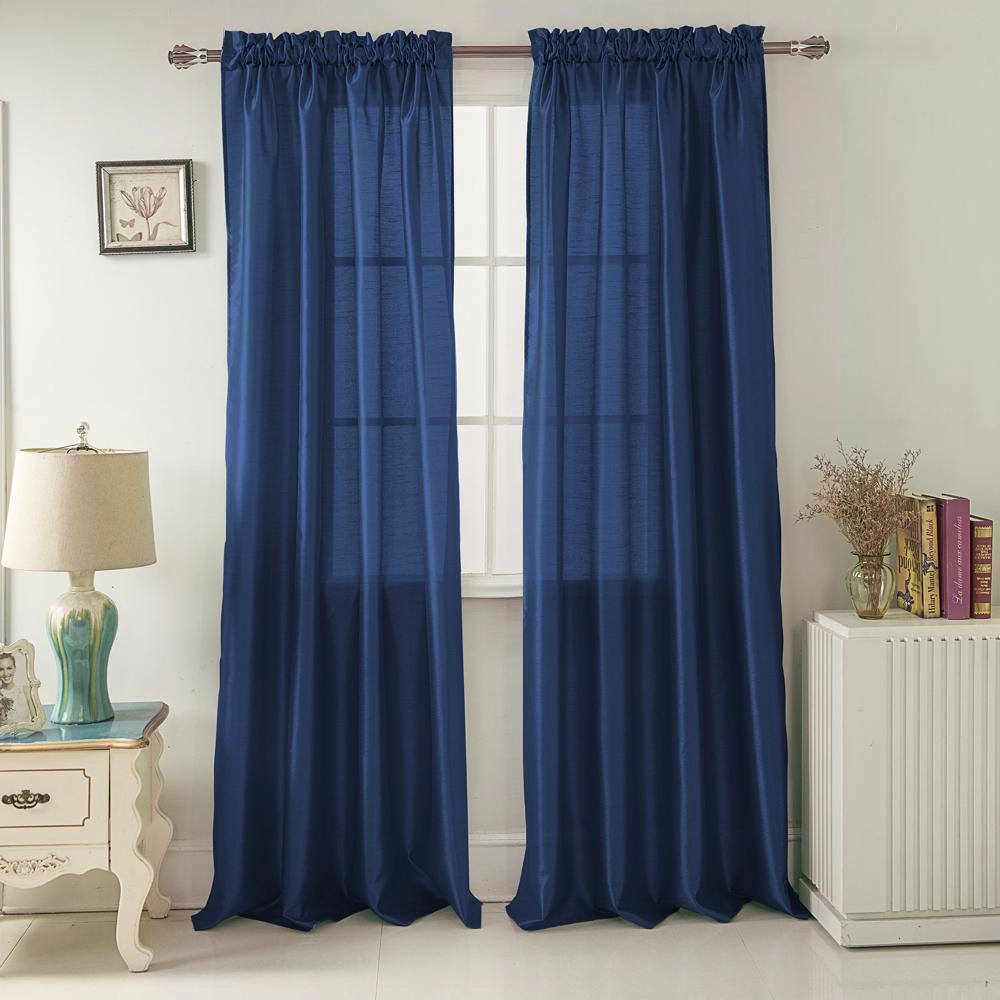 RT Designers Collection Nikki Premium Rod Pocket Curtain Panel 54" x 84" Silver