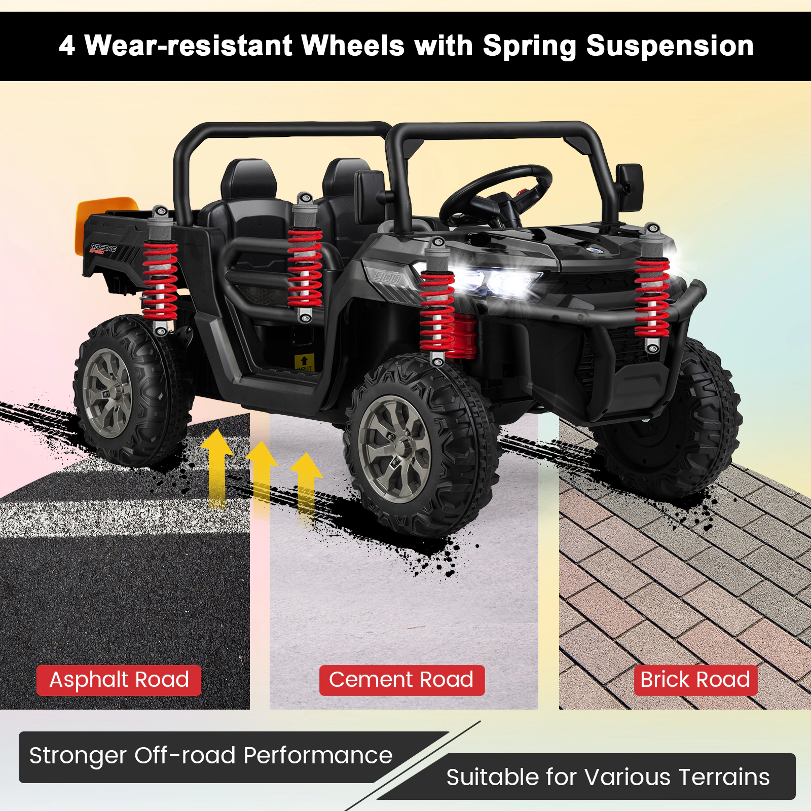 Glintex 12V 2-Seat Kids Ride-On Dump Truck with a Tilting Bed and Shovel