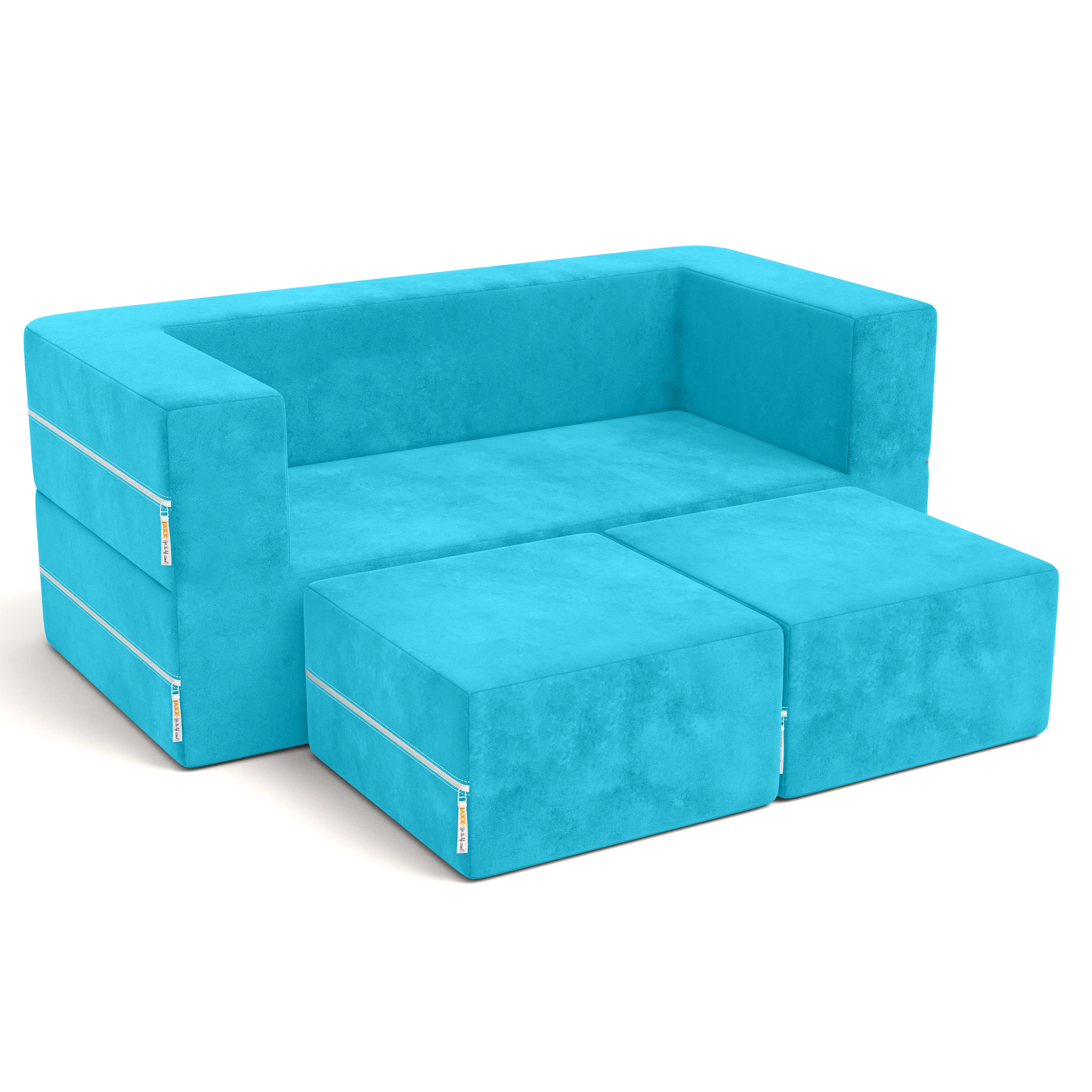 Zipline Modular Kids Loveseat & Ottomans