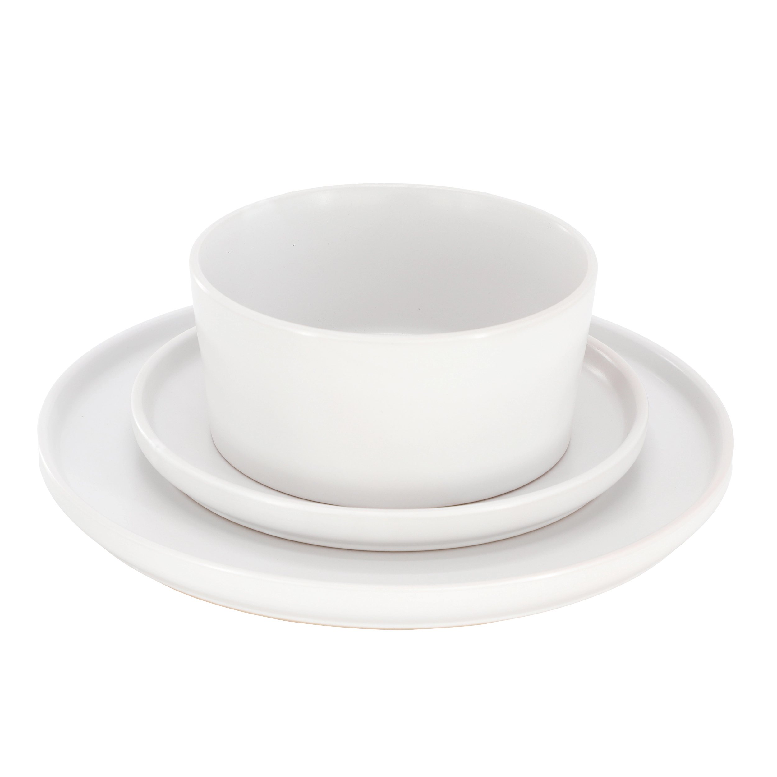 Elama Josh 18 Piece Stoneware Dinnerware Set in Matte White