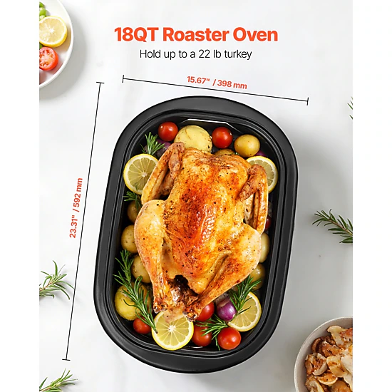 HONGGE Roaster Oven, Turkey Roaster Oven with Self-Basting Lid