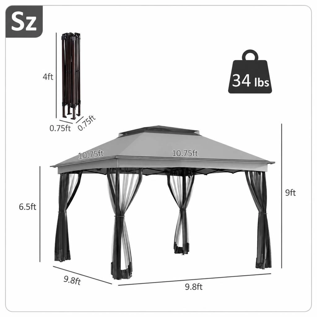 WOW PIONEER Square Outdoor Shade Gazebo