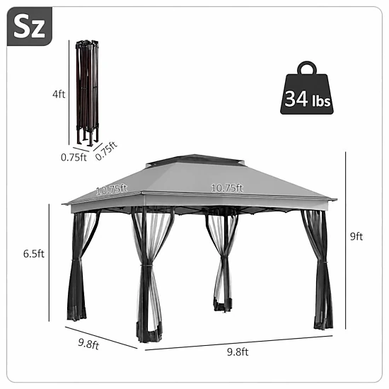 WOW PIONEER Square Outdoor Shade Gazebo