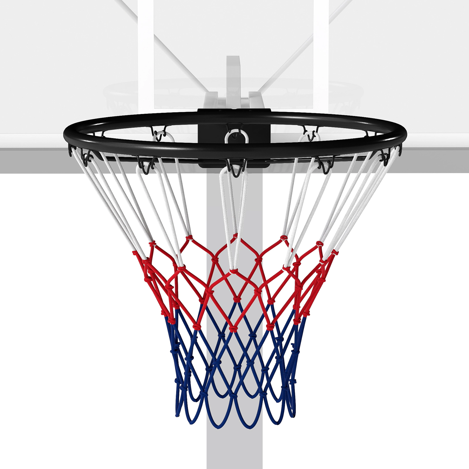 SUGIFT Black 18-in Wall Mounted Basketball Rim with Dual Shock Absorbing Springs and All Weather Net 23.5-in W