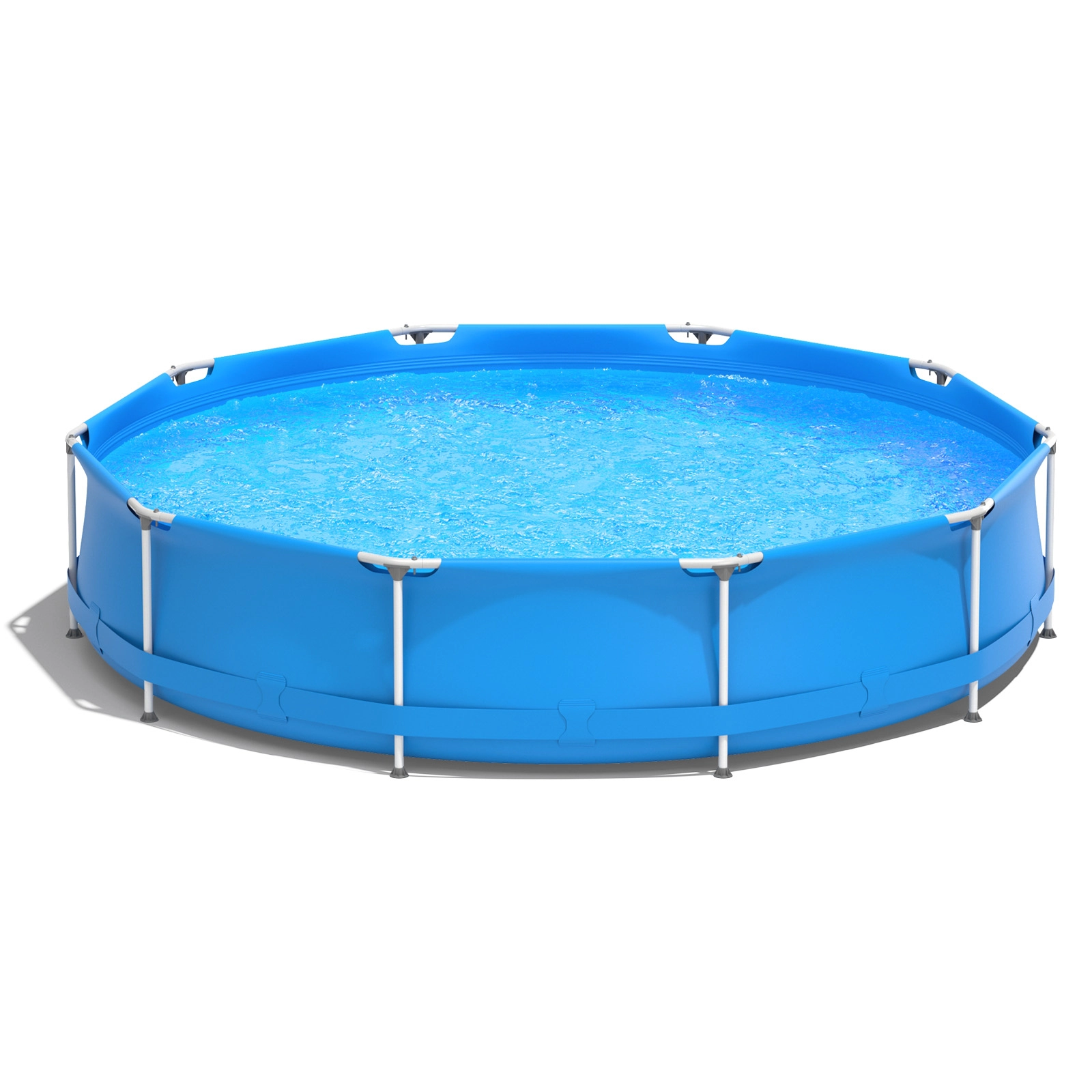 SUGIFT 12 x 12-ft 30-in Deep Blue Round 3-Layer Above Ground Swimming Pool with Pool Cover and Repair Kit