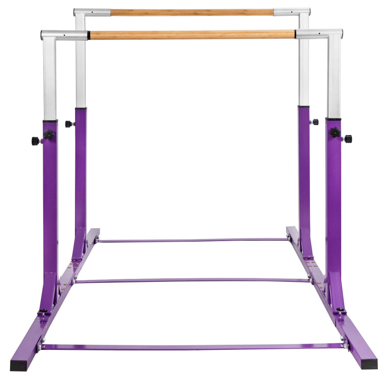 SUGIFT Purple 220-lb Capacity 11-Level 38-in to 55-in Adjustable Kids Gymnastics Double Horizontal Parallel Bars