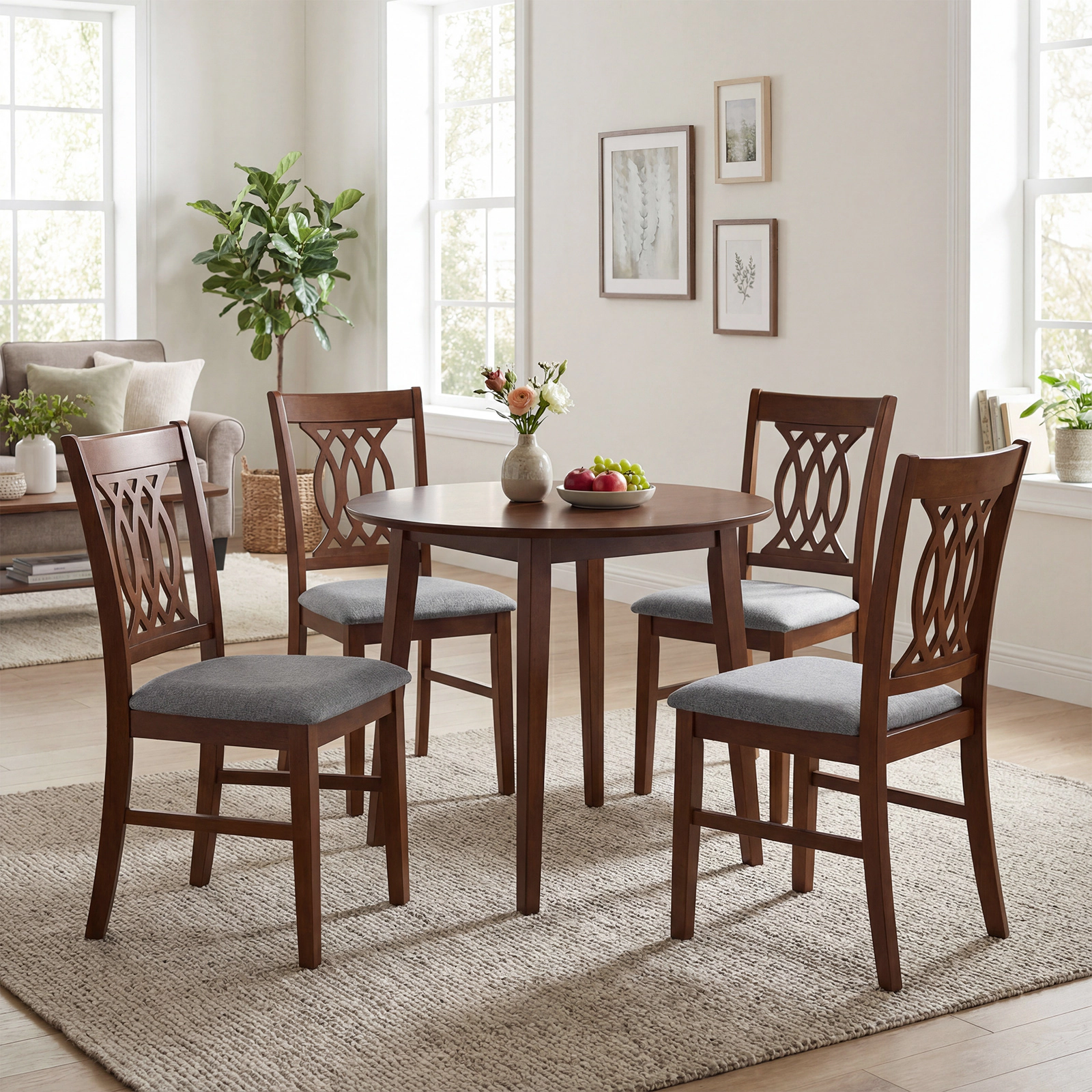 LJG Dining Chairs Set of 2 Dining Room Chairs with Padded Seat for Kitchen Living Room