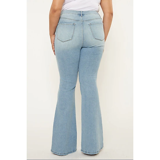Kancan Women's Plus Size High Rise Flare Jeans Lori