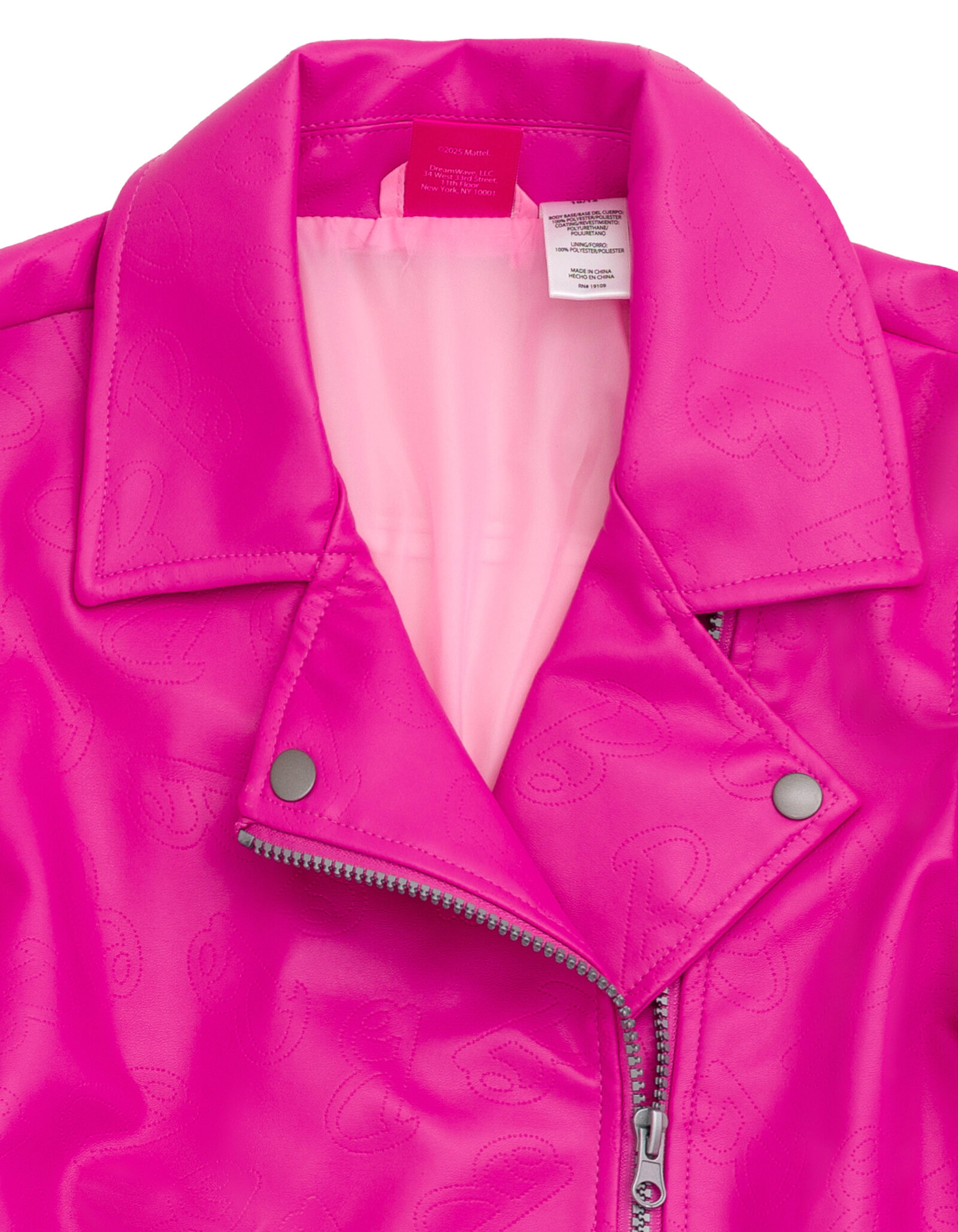 Barbie Girls' Iridescent Zip-Up Leather Jacket