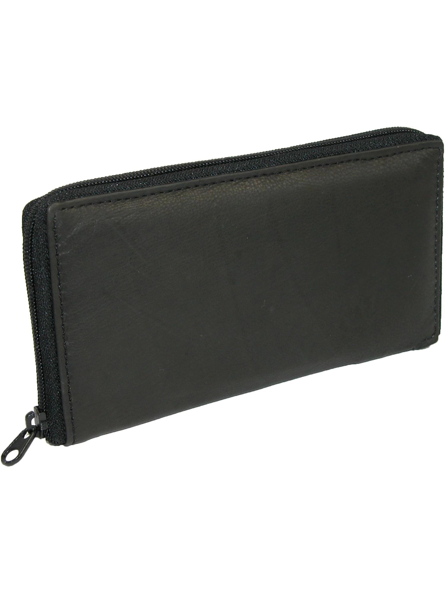 Paul & Taylor Leather Deluxe Zip Around Checkbook Cover Wallet