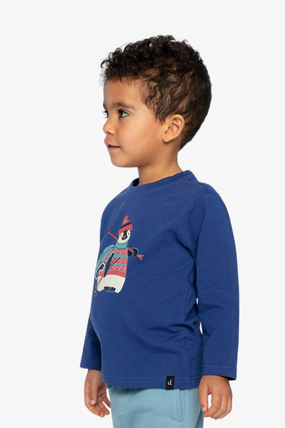Deux par Boys Long Sleeve Organic Cotton Penguin Graphic T-Shirt
