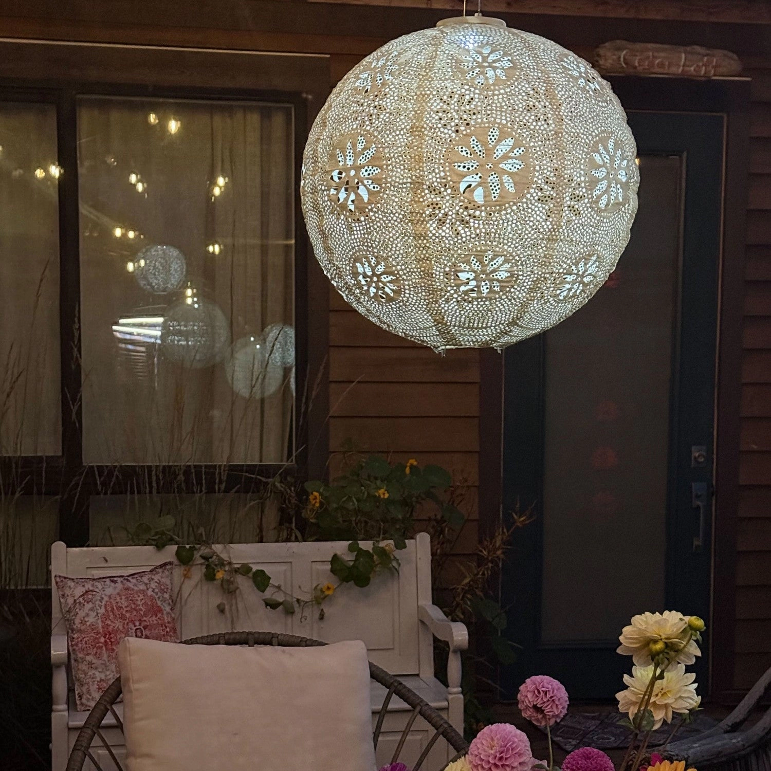Allsop Home & Garden Stella Luxe Pearl Boho Battery Powered Lantern 3 pack