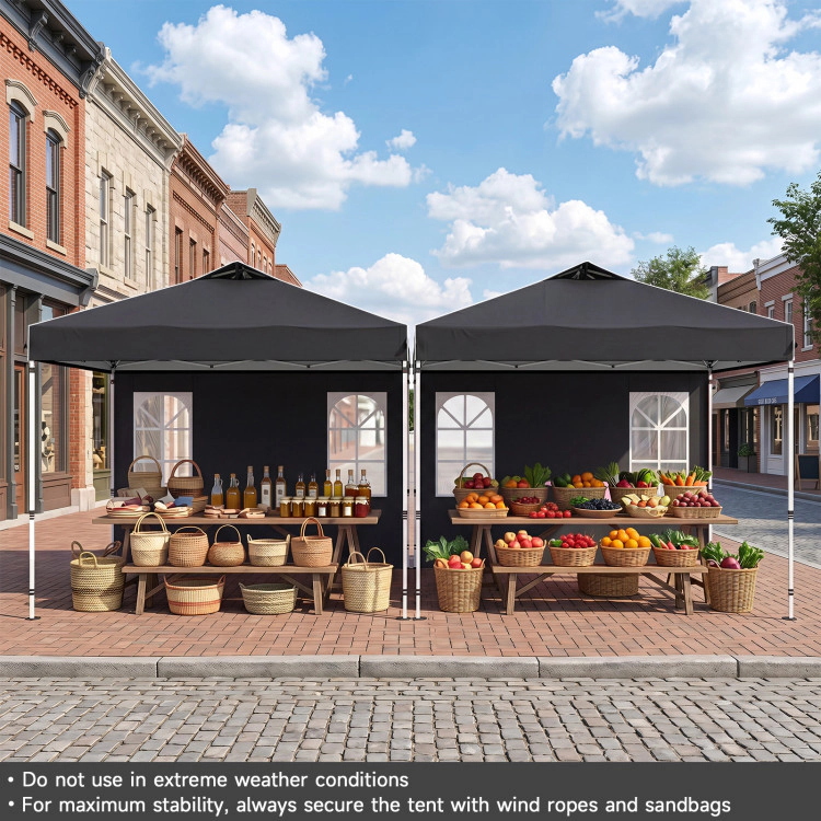 Hivvago 10 x FT Pop Up Canopy Tent with 4 Sidewalls and Adjustable Height Waterproof