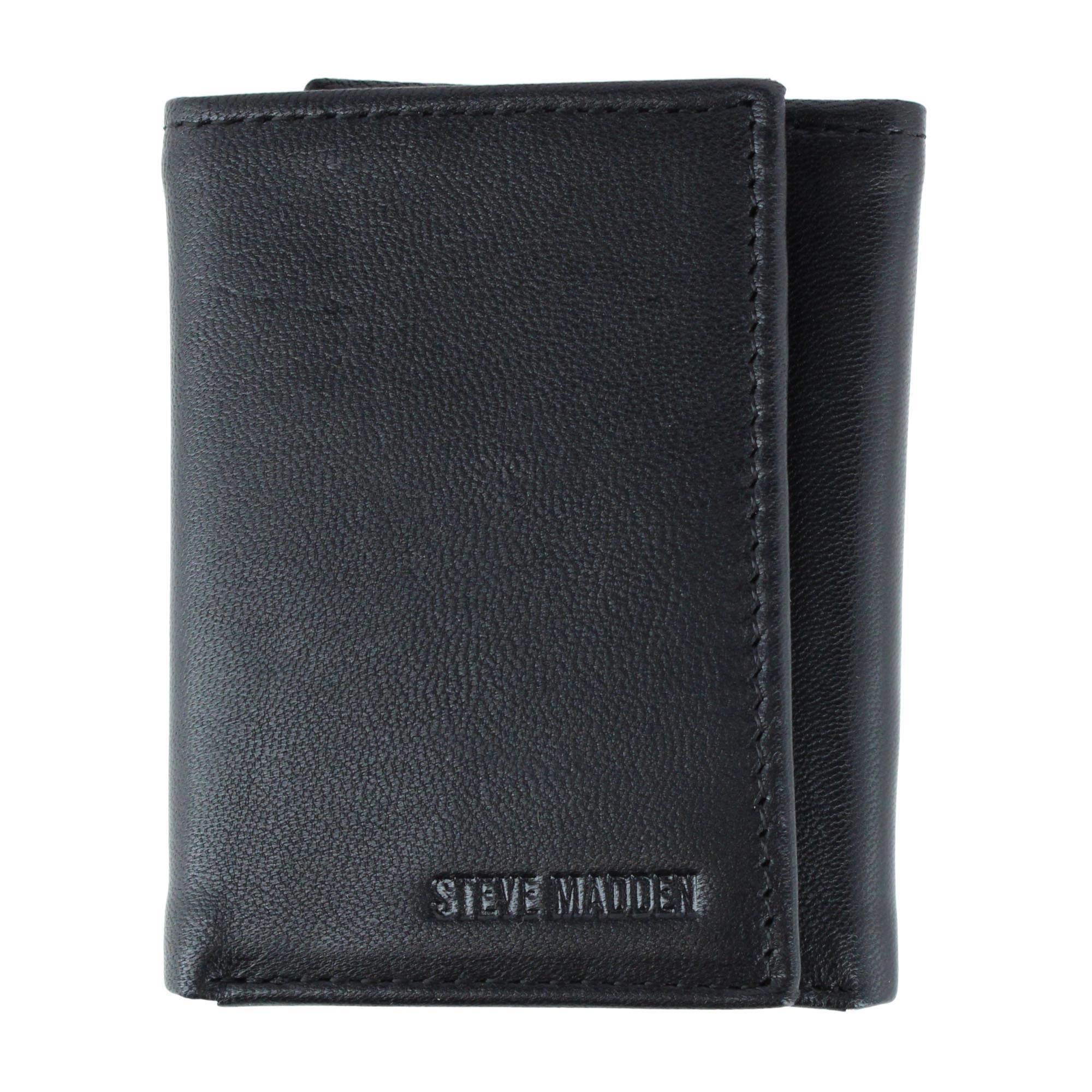 Steve Madden Men's Glove Leather RFID Trifold Wallet