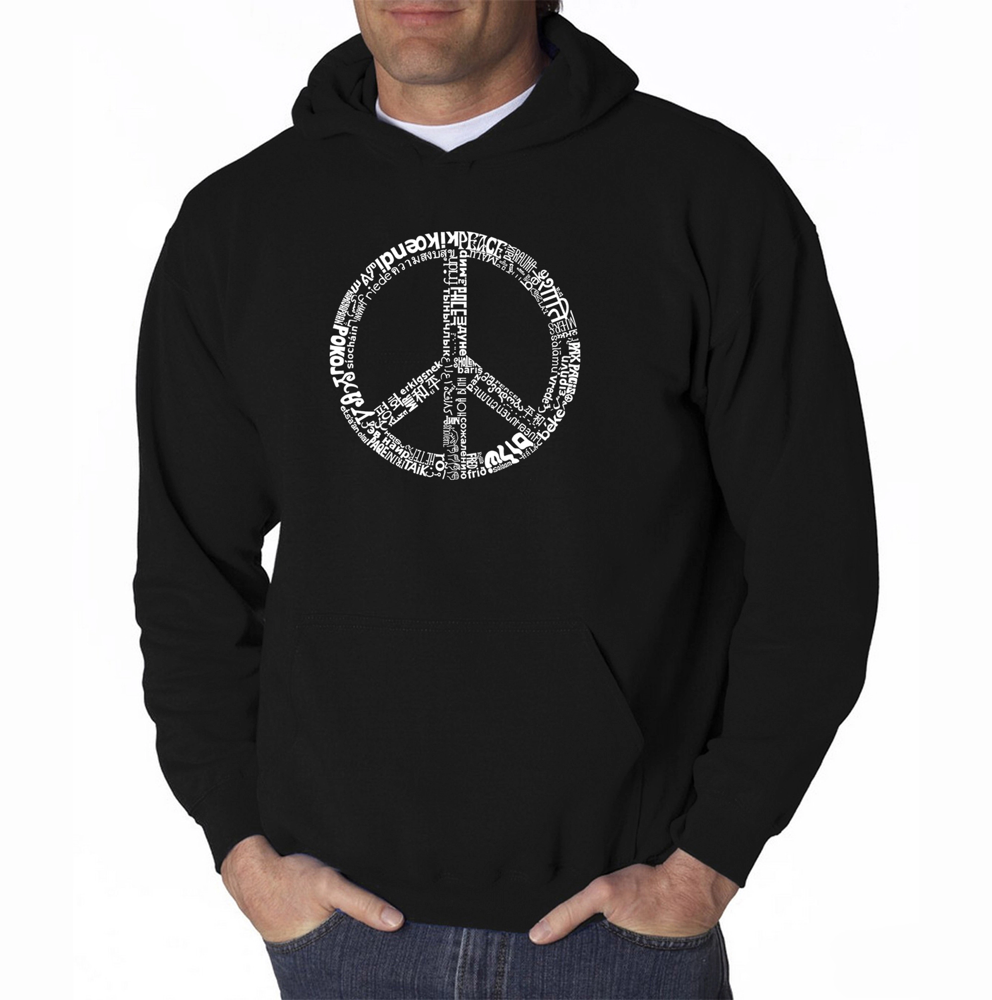 LA Pop Art THE Word PEACE 77 LANGUAGES - Men's Hooded Sweatshirt
