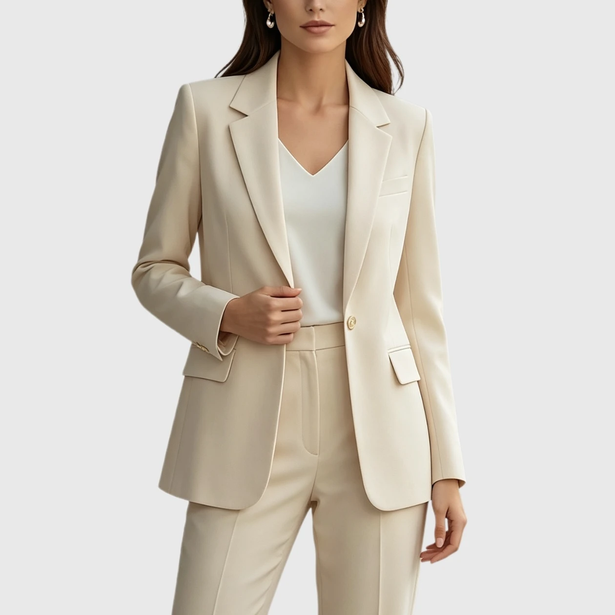 YesFashion Womens Casual Blazers Open Front Long Sleeve Button Down Business Work Office Suit Jacket