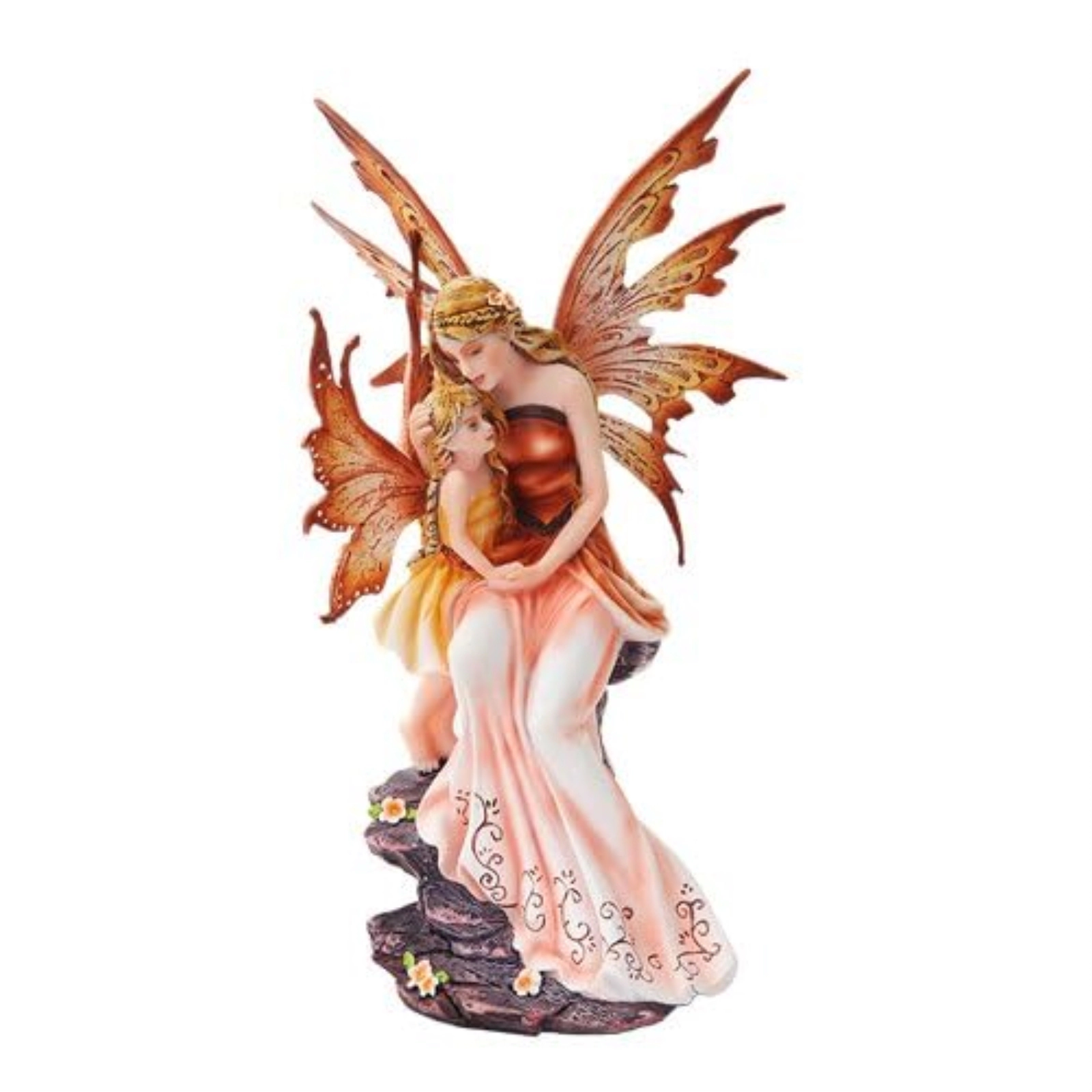 Pacific Giftware Mother and Baby Fairy Figurine Hand-Painted Resin Statue for Home Decor 8 inch Collectible