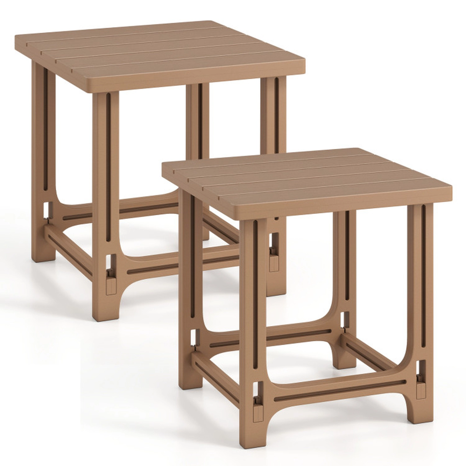 SUGIFT Set of 2 18.5-in HDPE Outdoor Adirondack Side Tables 315-lb