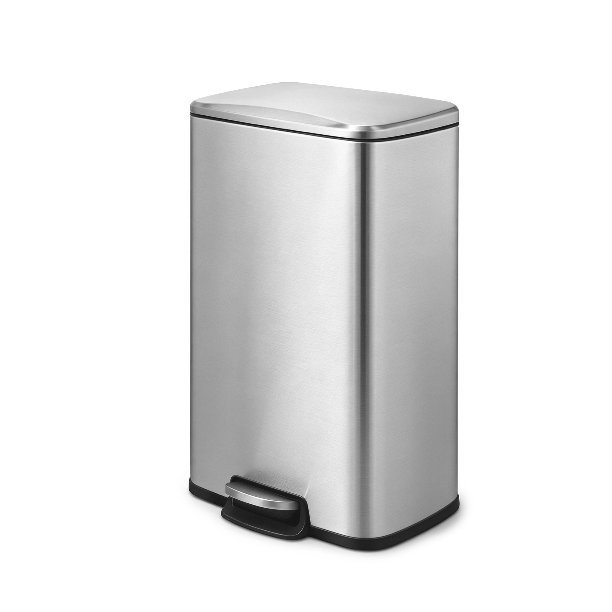 Innovaze 1.3 Gal./5 Liter Rectangular Stainless Steel Step-on Trash Can for Bathroom and Office