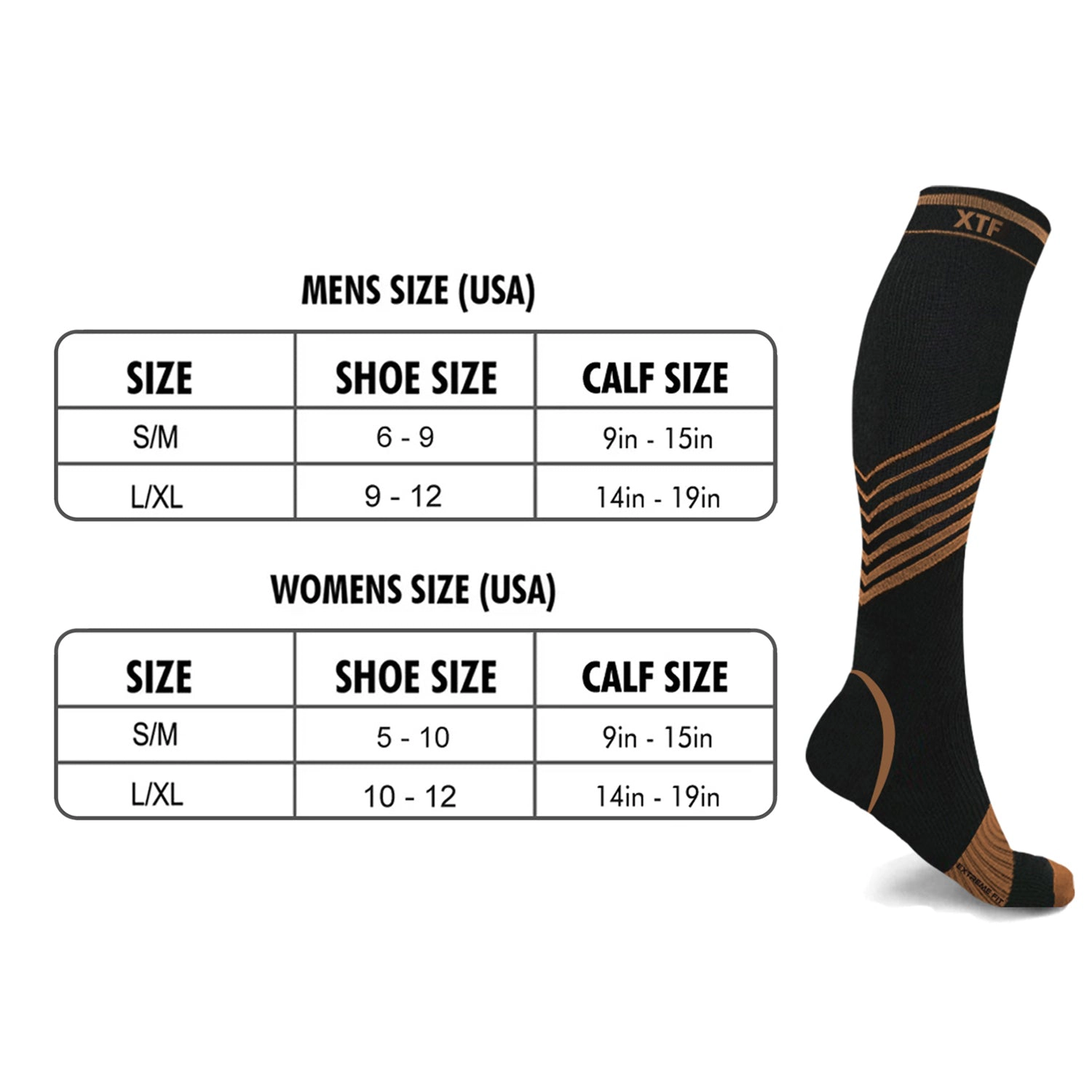 Extreme Fit Copper Compression Socks - Knee High For Running