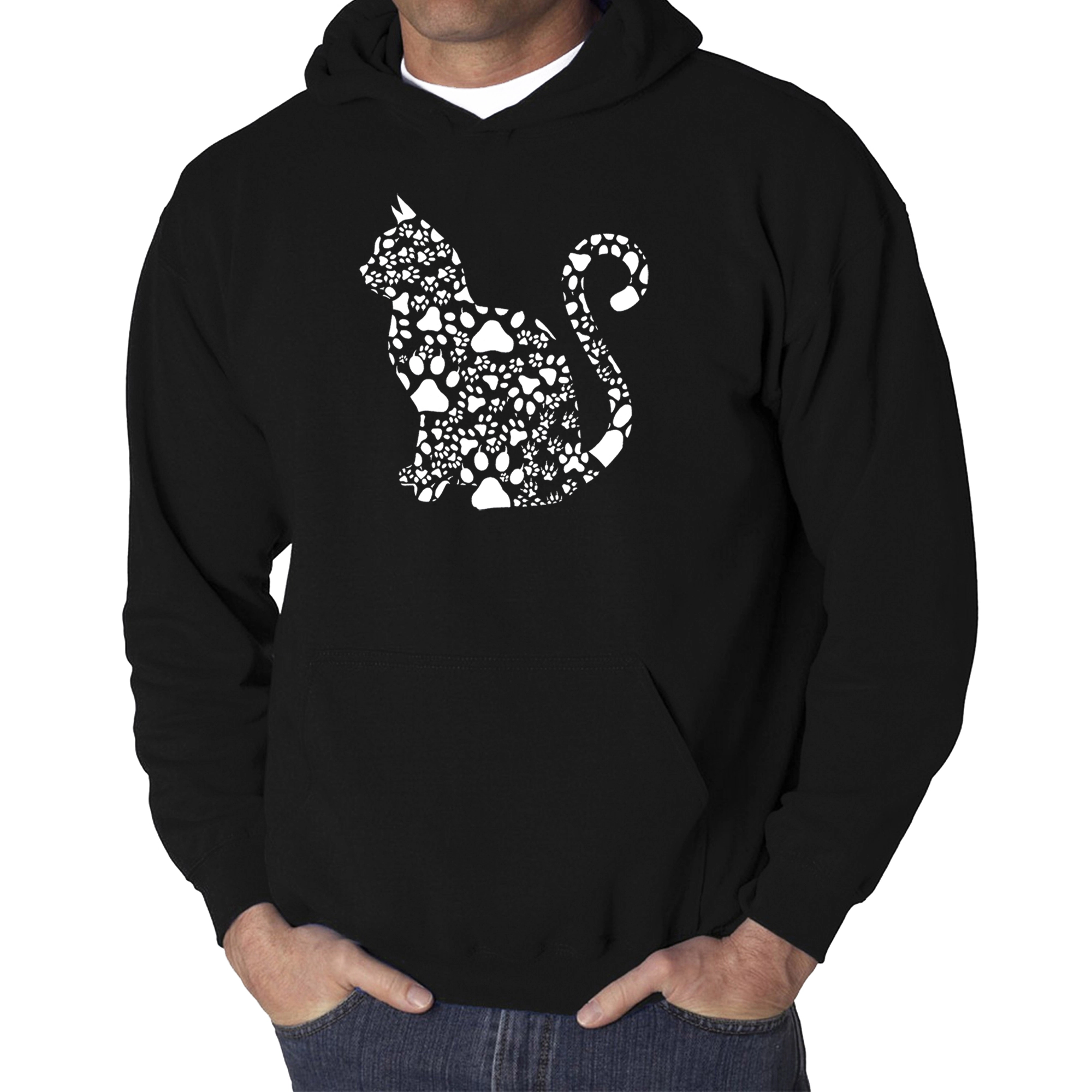 LA Pop Art Cat Claws - Men's Word Hooded Sweatshirt