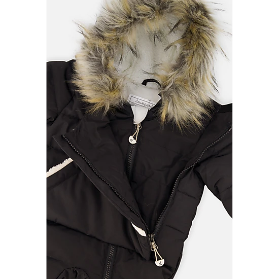 Deux par Deux Unisex Snug One Piece Snowsuit Adapted for Car Seats with Faux Fur-Trimmed Hood
