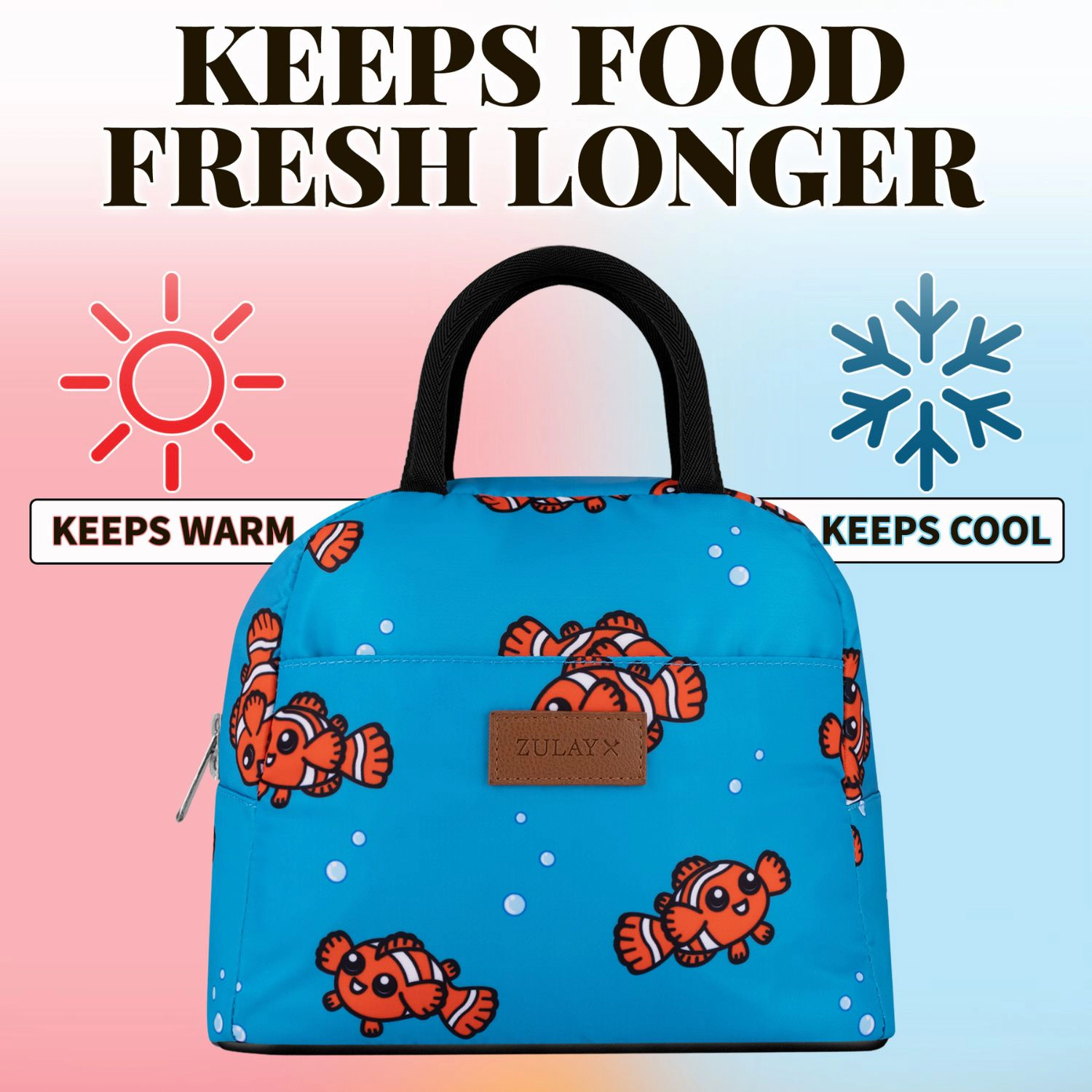 Zulay Kitchen Insulated Lunch Box For Women - Tote Lunch Bag Women Insulated With Soft Padded Handles