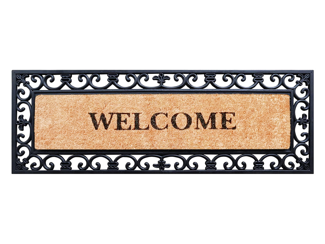 A1HC Coir and Rubber Door Mat 48x18 Inches Heavy Duty Durable Low-Profile Myla Welcome