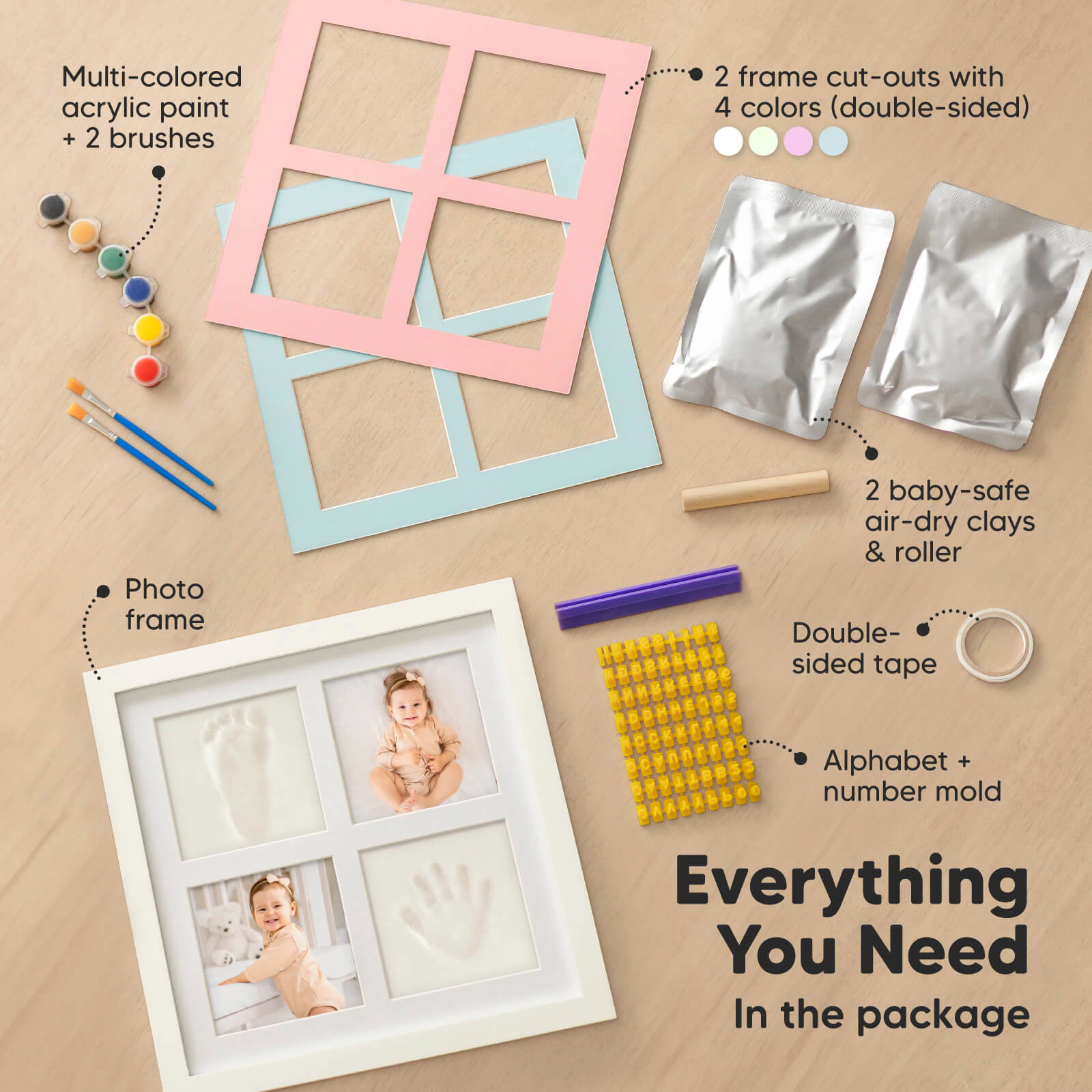 KeaBabies Ever Baby Hand & Footprint Keepsake Frame