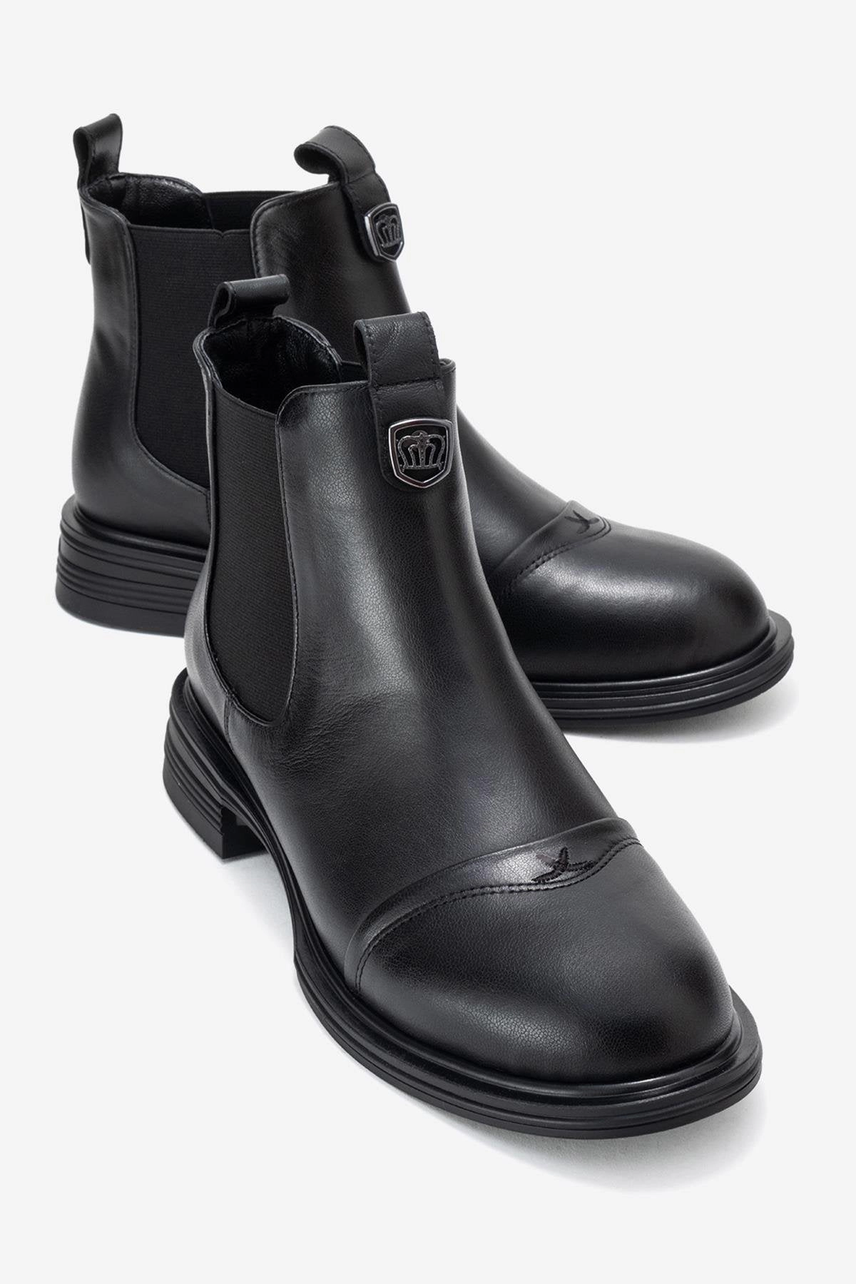 Forever & Always Womens Sidney Leather Buckled Chelsea Boots