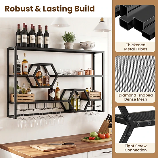LJG Wall Mounted Wine Rack 47