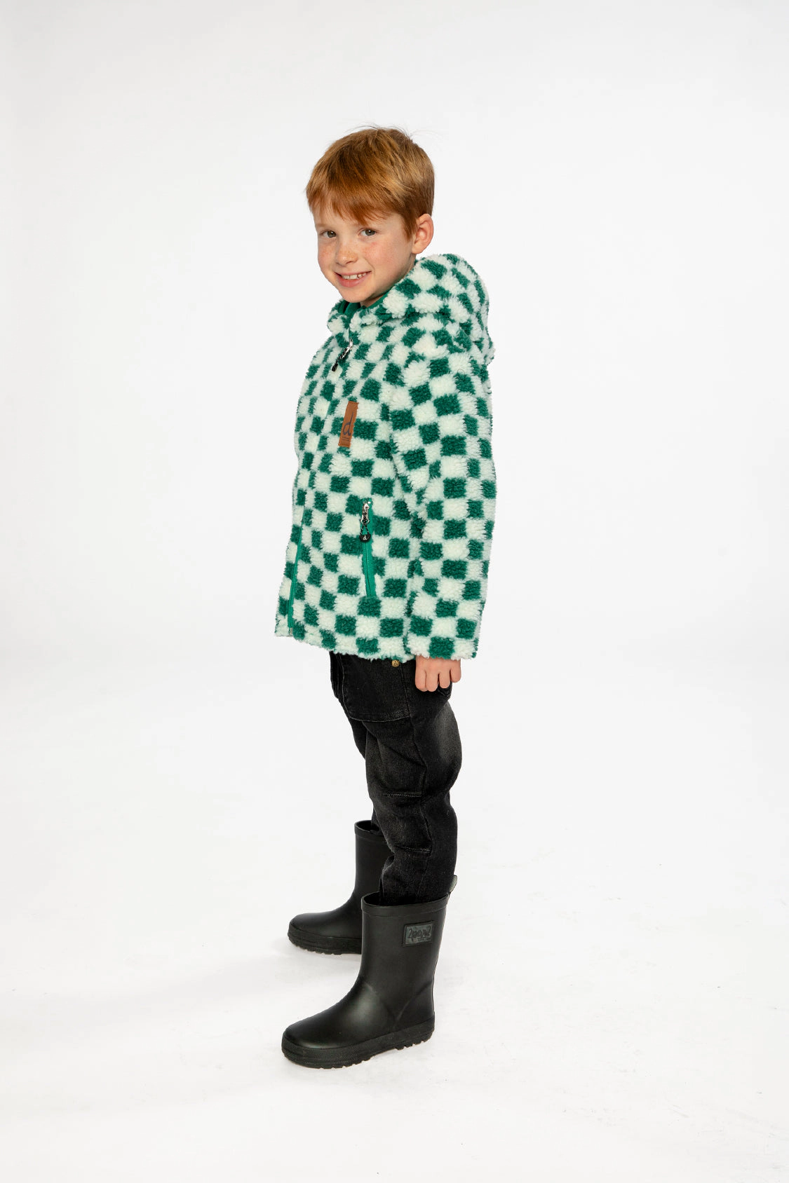 Deux par Deux Boys Sherpa and Water-Resistant Reversible Mid-Season Jacket