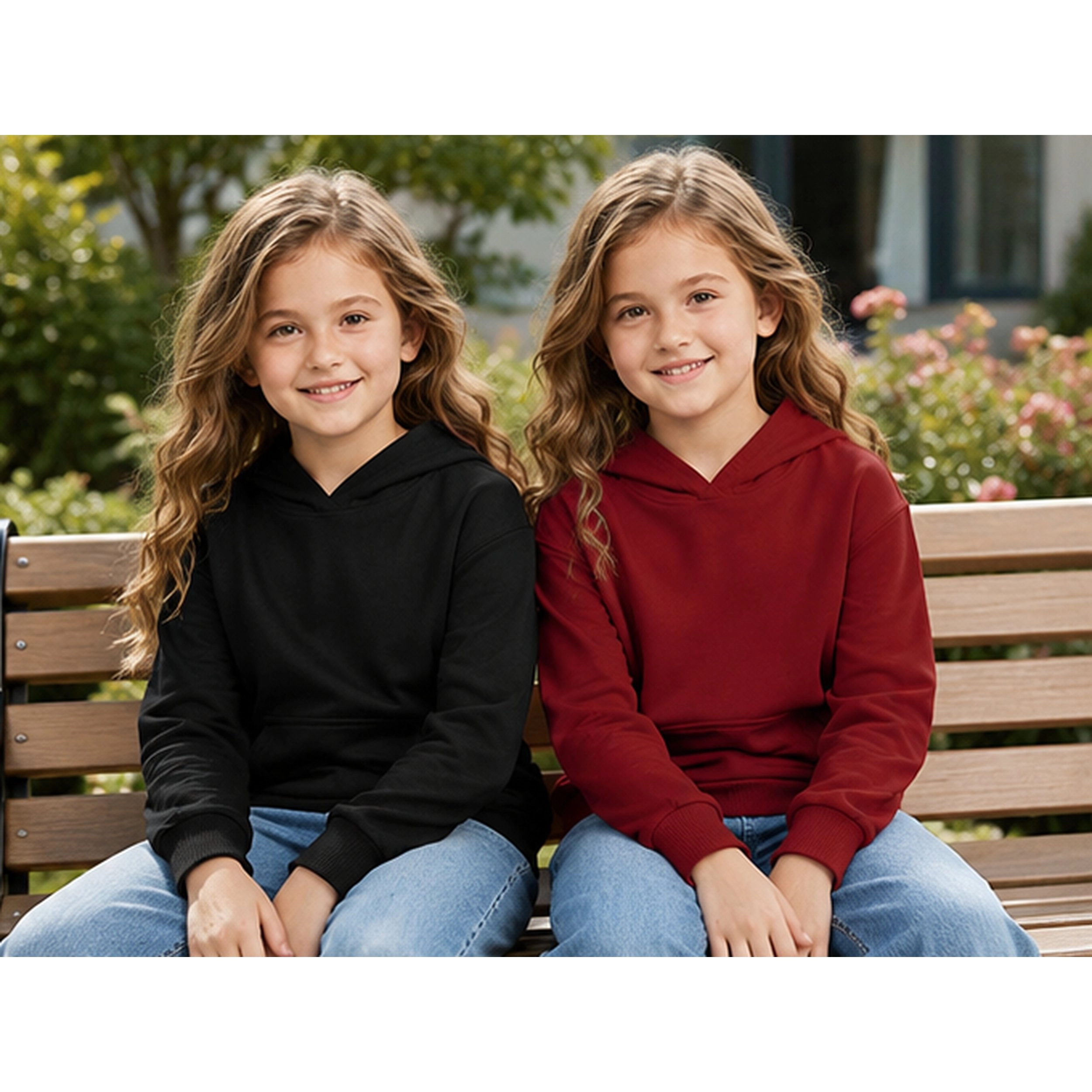 Arshiner Girls 2 Pack Hoodie Sweatshirts Long Sleeve Pullover Hooded Tops with Front Pocket