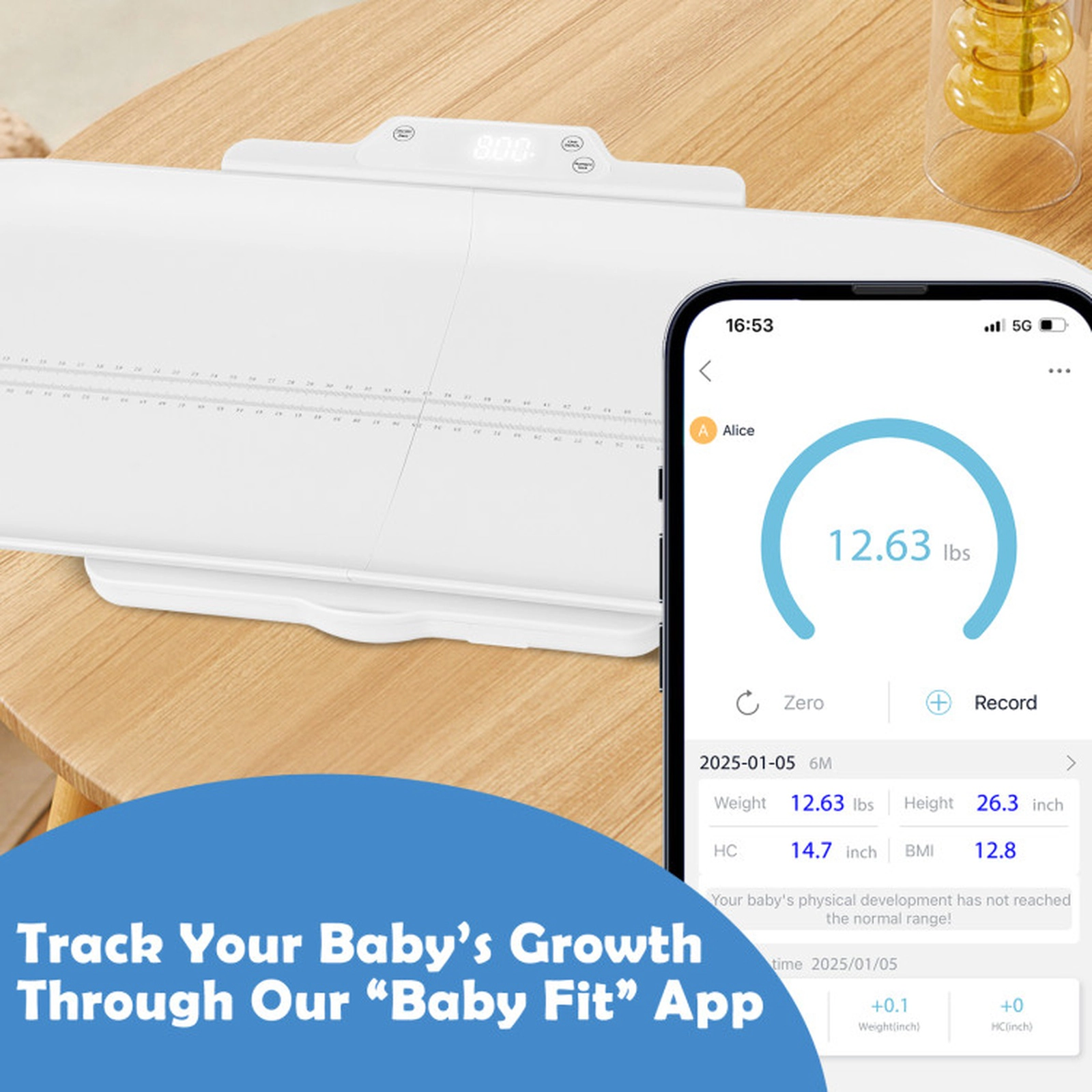 SUGIFT White Detachable Tray for Weight and Height Measurement Infant Scale