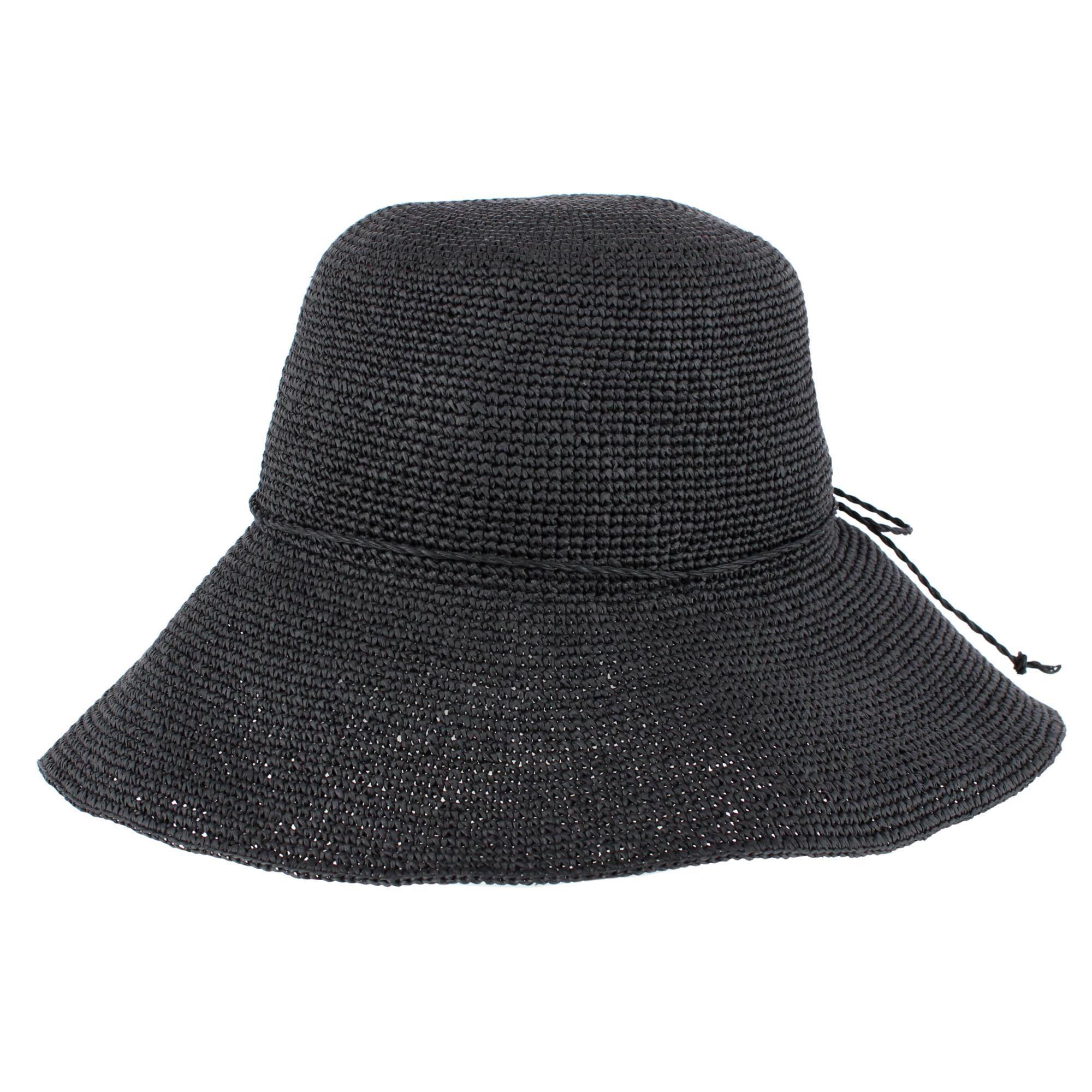 CTM Women's Toyo Straw Crocheted Sun Hat with Shapeable Brim