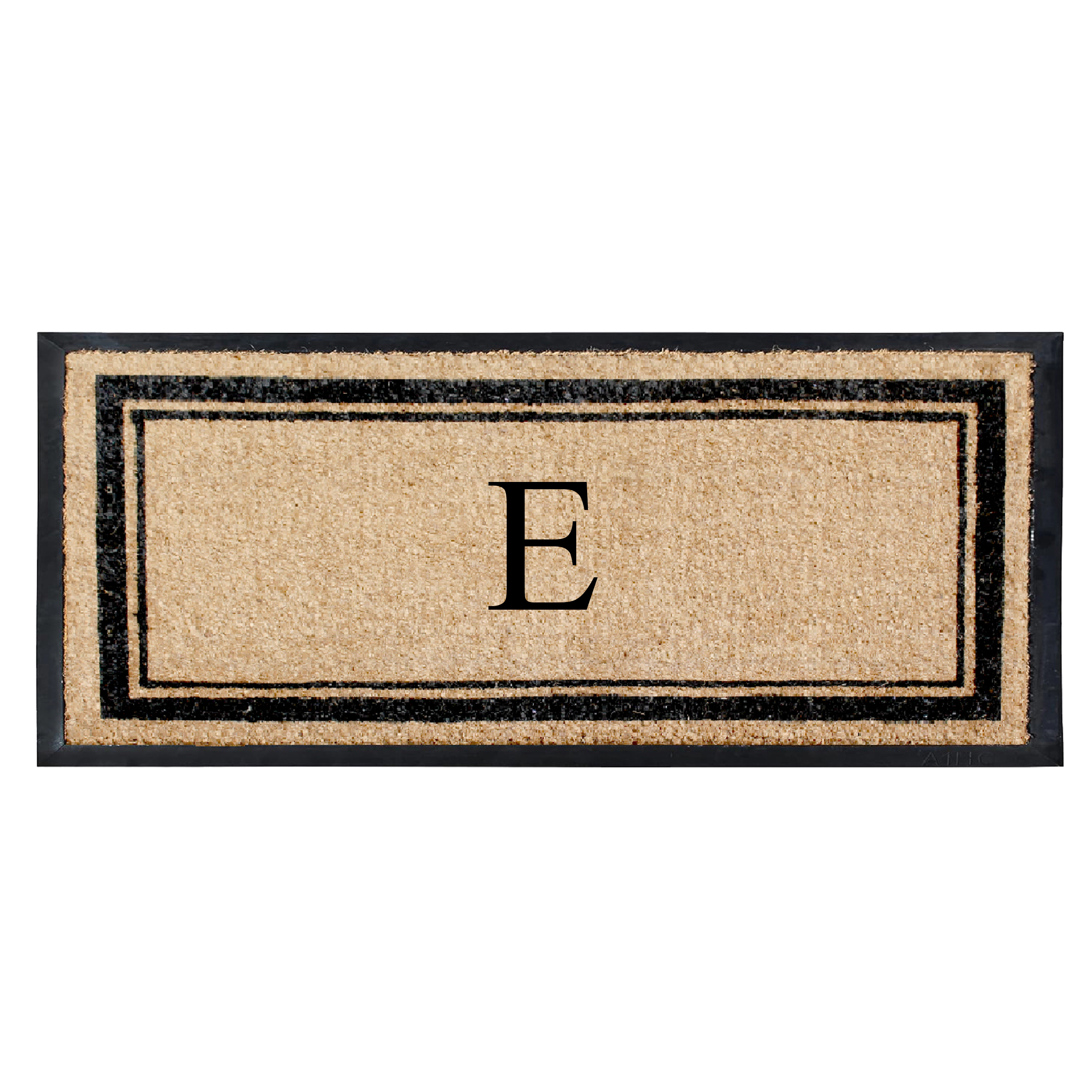 A1 Home Collections 30 in x 60 in Hand-Flocked Monogrammed Natural Coir Door Mat with Rubber Backing Letter T