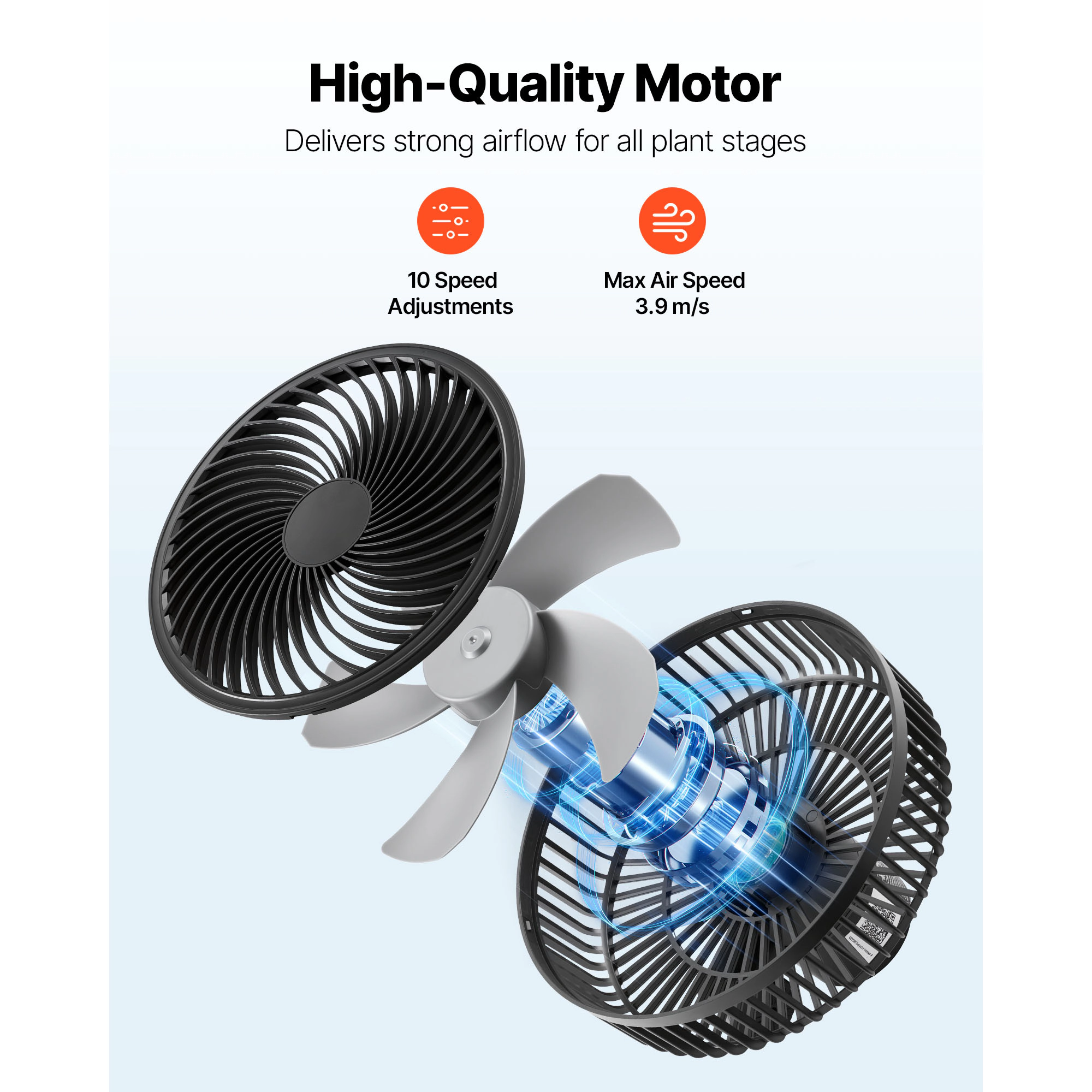 HONGGE Fan Clip On Fan Port with & Circulation Mode for Circulation Black