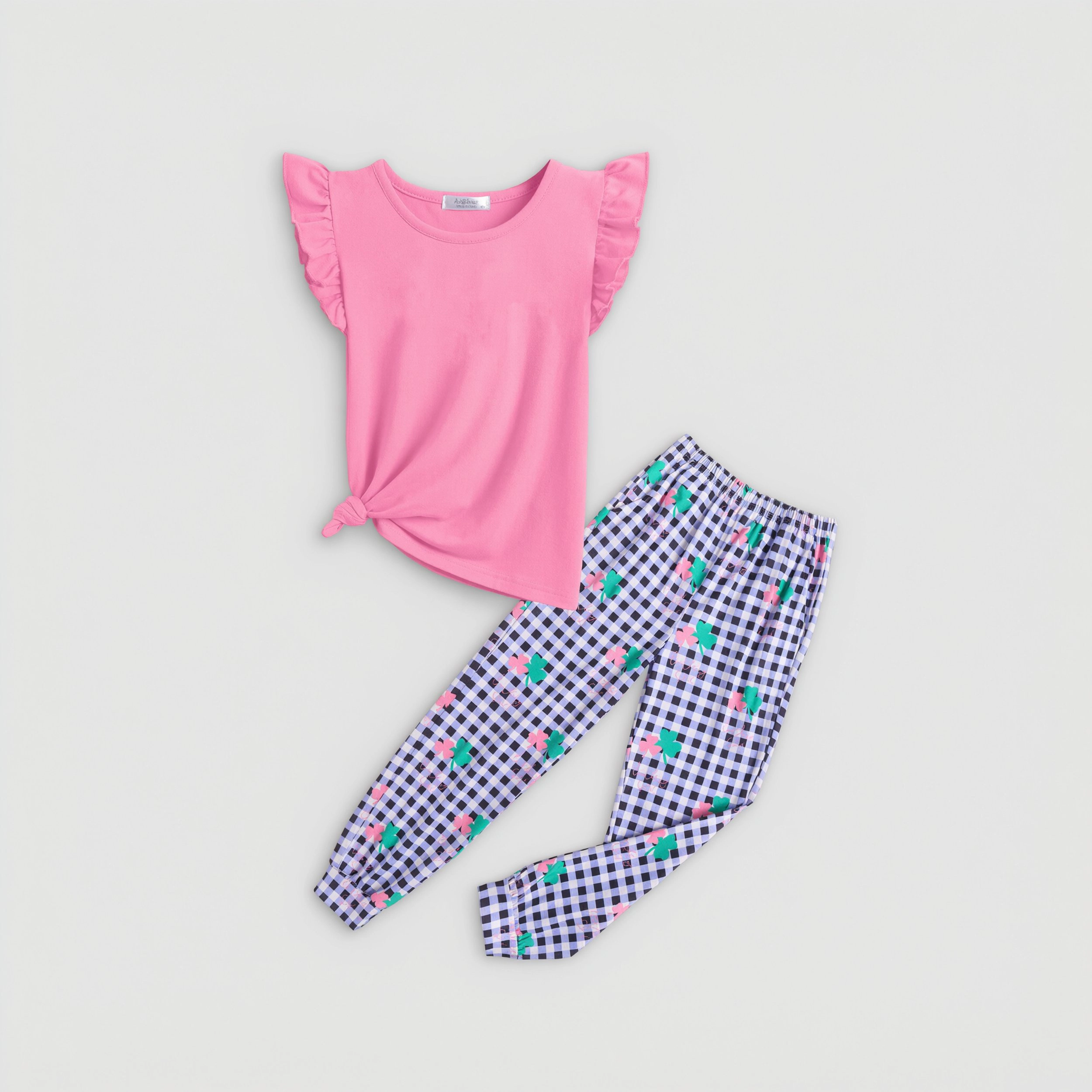 Arshiner Girls Piece Outfits Sleeveless Ruffle Trim Tank Top And High Waist Soft Pants Set