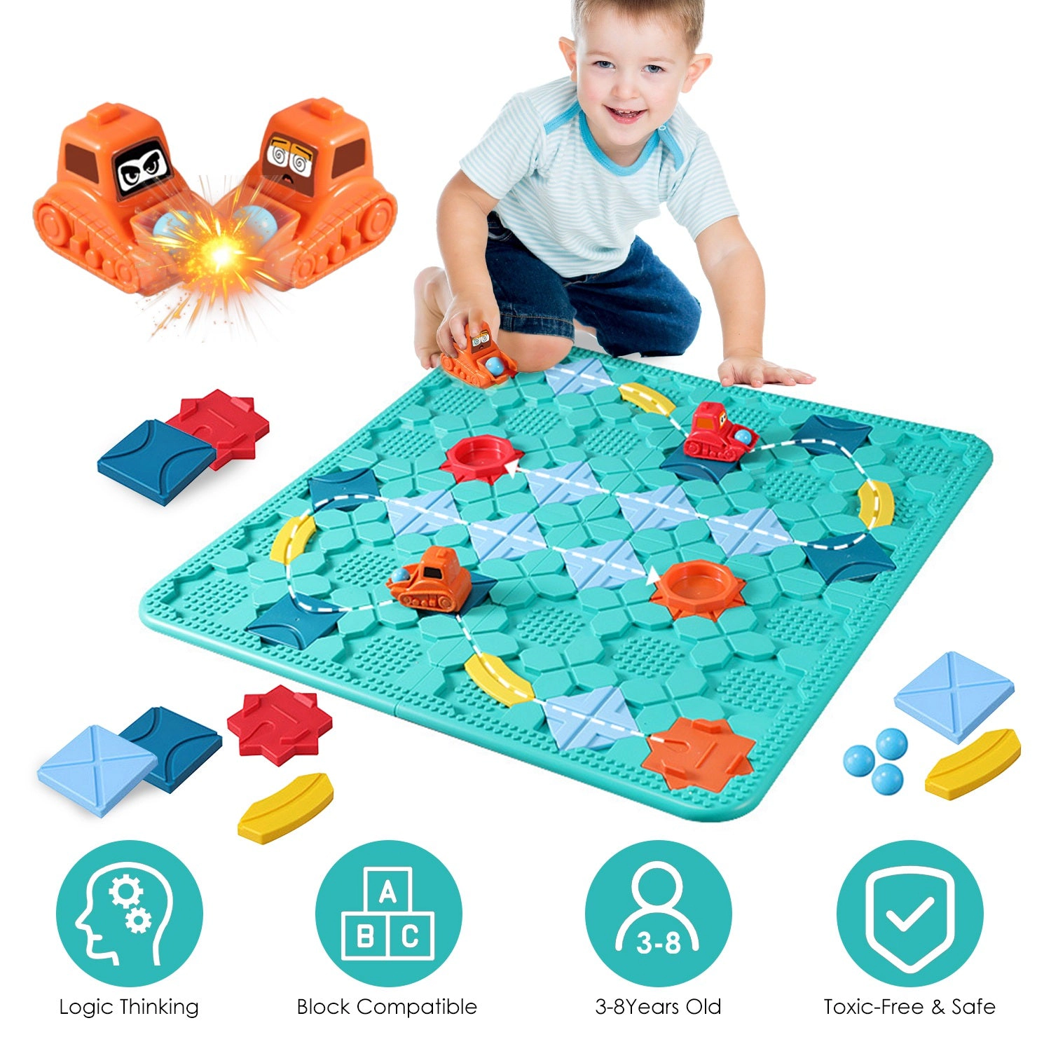 GBruno Montessori Road Builder Puzzle STEM Toy