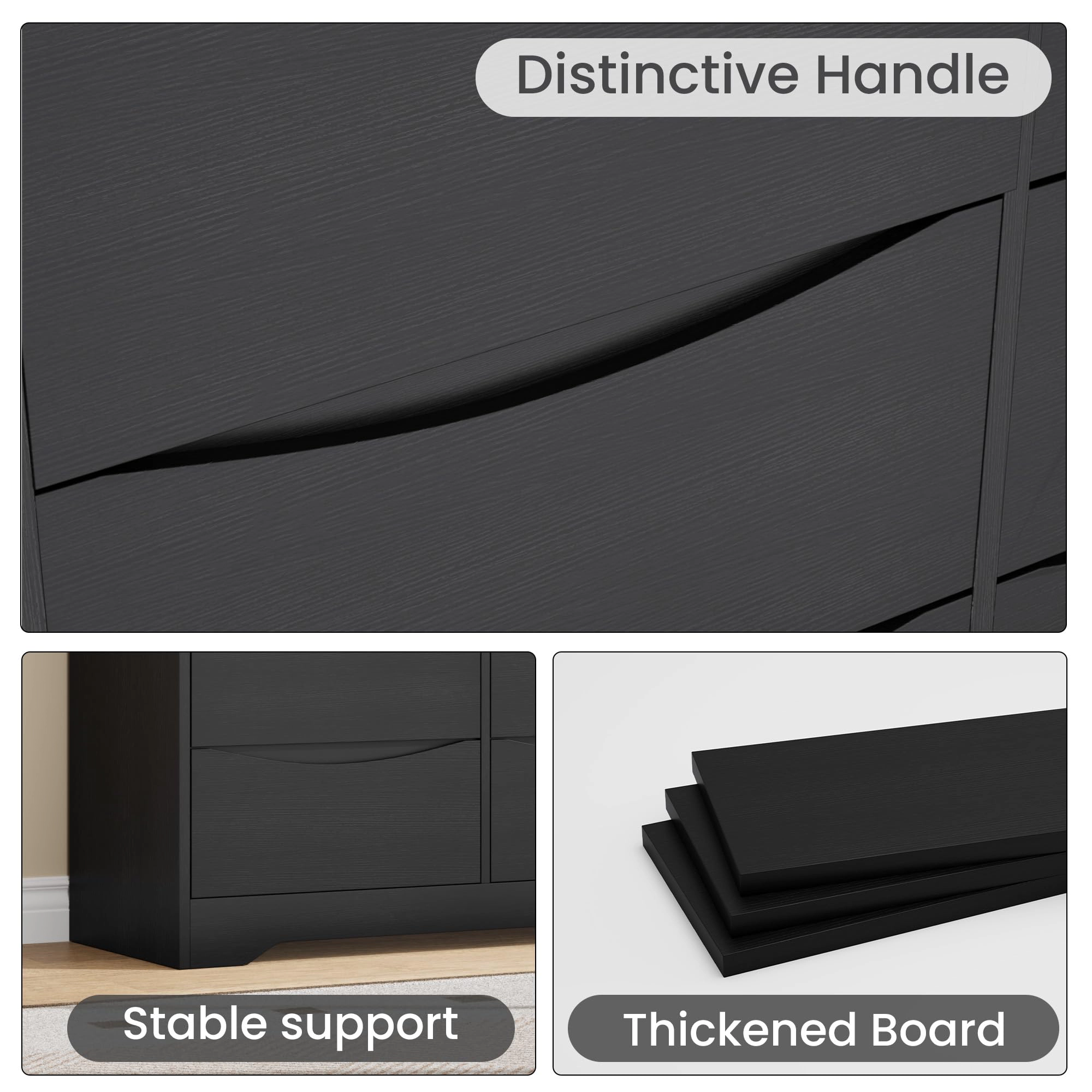 9 Drawer Modern Dresser with Hidden Handles, 59" Wide Large Double Storage Chest for Bedroom Living Room Hallway