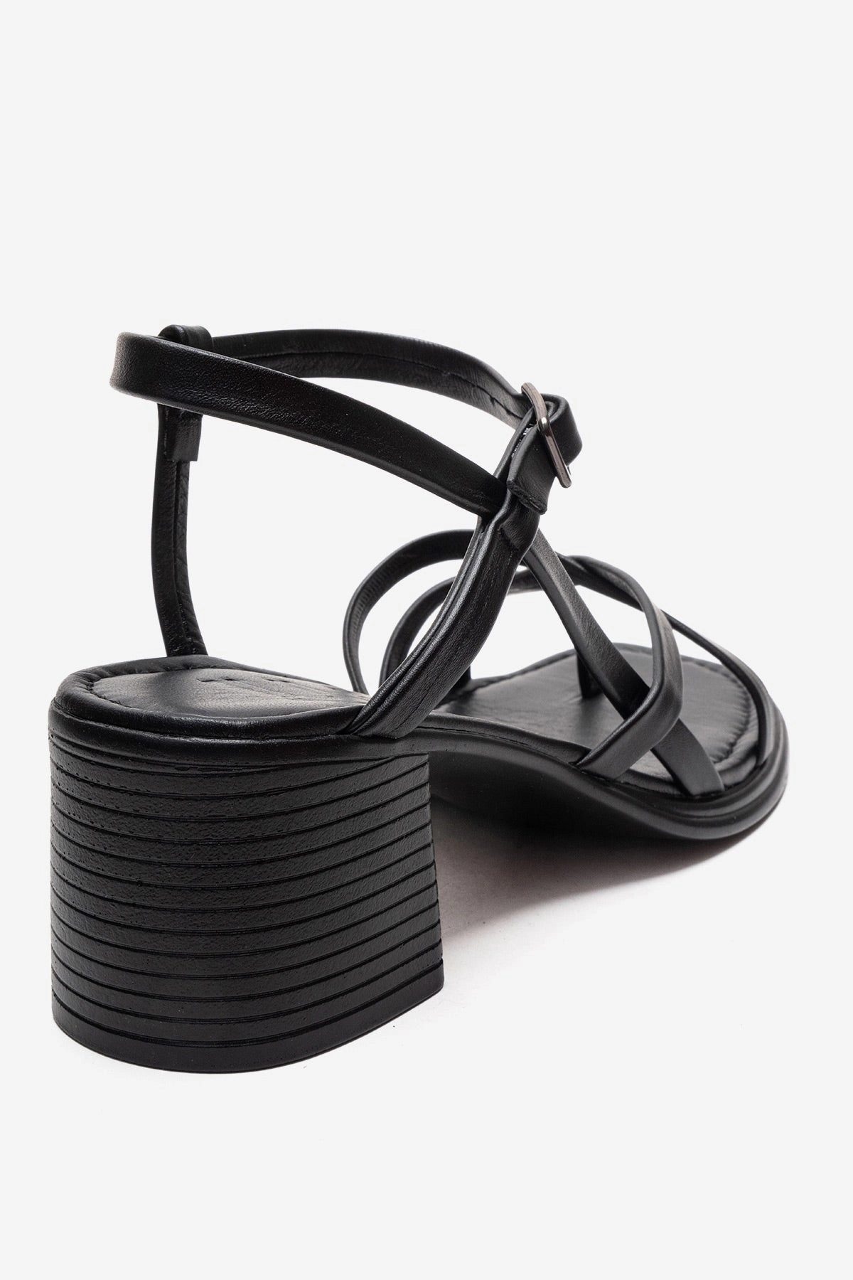 Forever & Always Womens Lavish Leather Block Heel Sandal