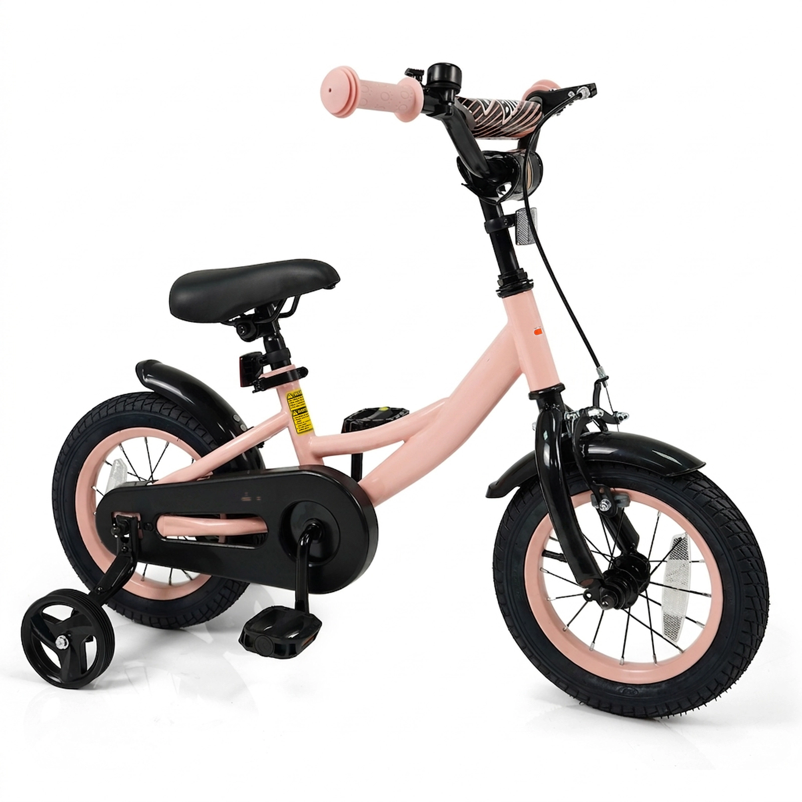 SUGIFT Adjustable Kids Bike with Removable Training Wheels 145-lb Capacity Ages 3-8 Pink