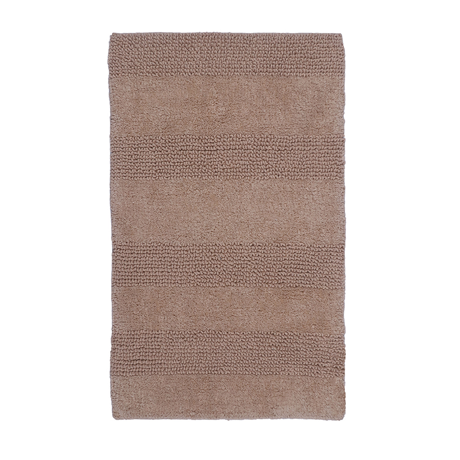 Knightsbridge Stylish And Comfortable All Season Traditional Wide Cut Design Cotton Bath Rug 17" X 24" Stone