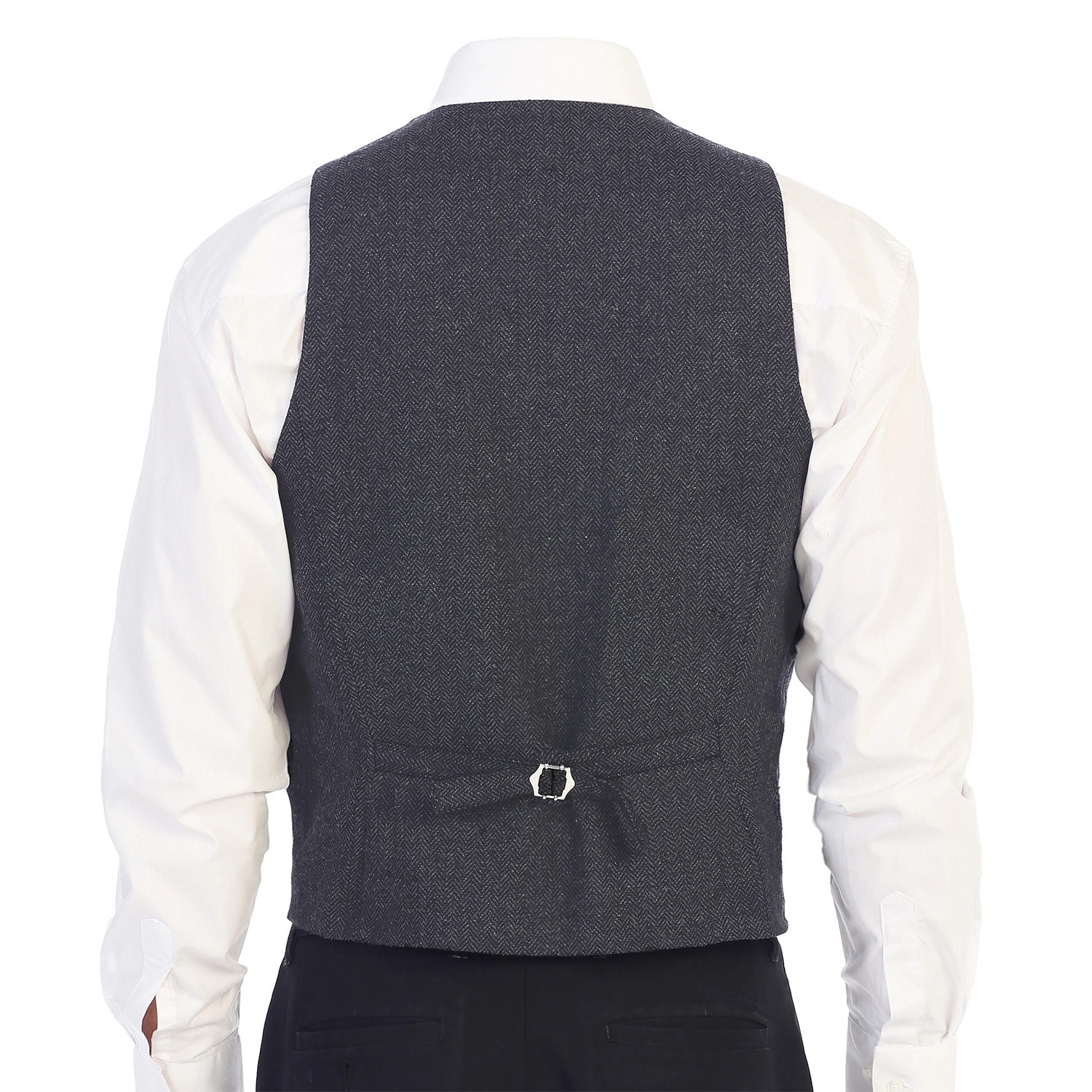 Gioberti Men's 6 Button Slim Fit Formal Herringbone Tweed Vest